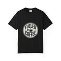 Fueled By Coffee Badge Shirt, Vintage Coffee Lover T-Shirt, Retro Coffee Stamp Logo Tee, Funny Coffee Addict Gift