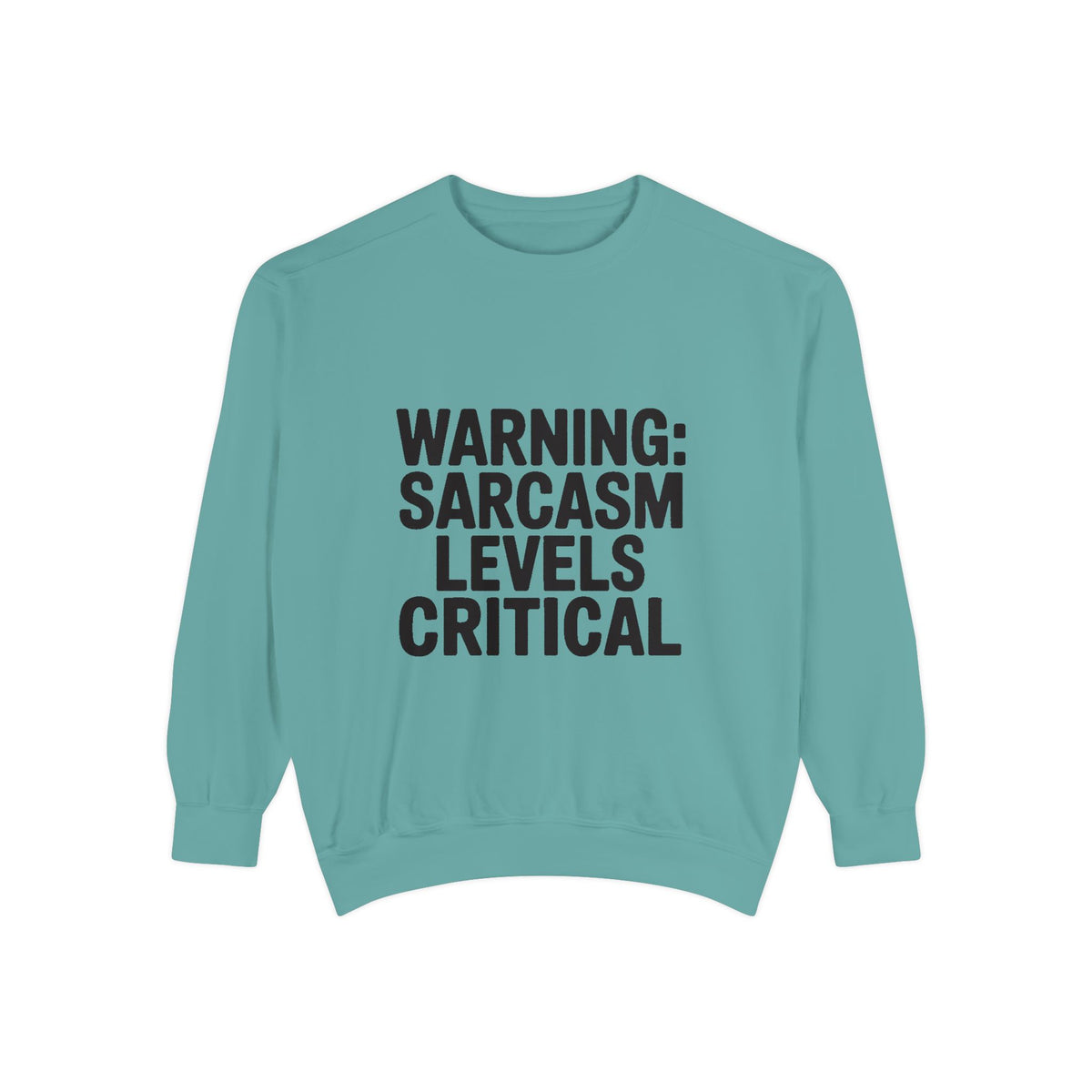 Warning Sarcasm Levels Critical Sweatshirt, Funny Embroidered Crewneck, Sarcastic Quote Pullover, Gift for Sarcastic Friend