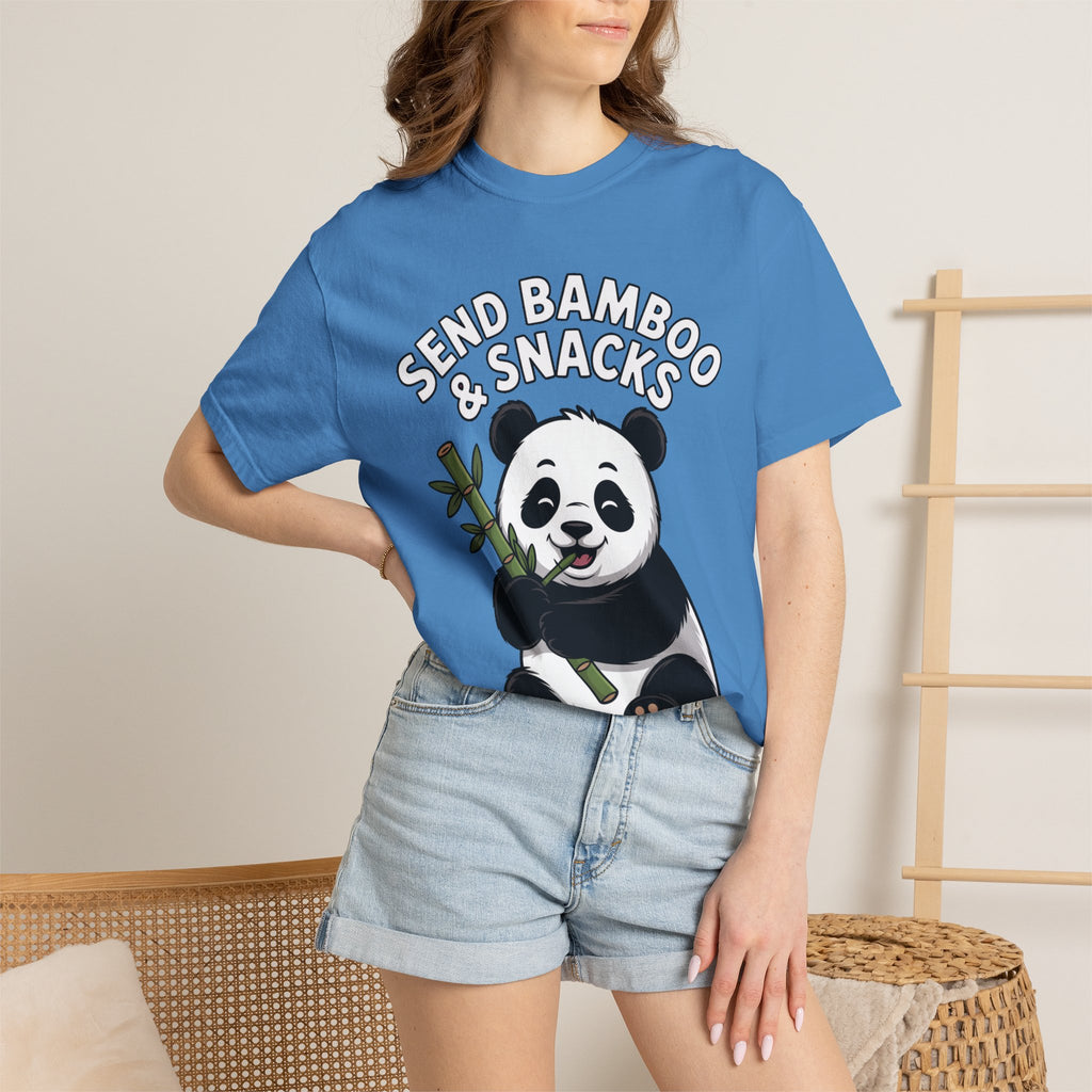 Send Bamboo Panda Shirt, Funny Panda T-Shirt, Cute Bamboo Snacks Tee, Panda Lover Gift, Cartoon Panda Graphic Shirt