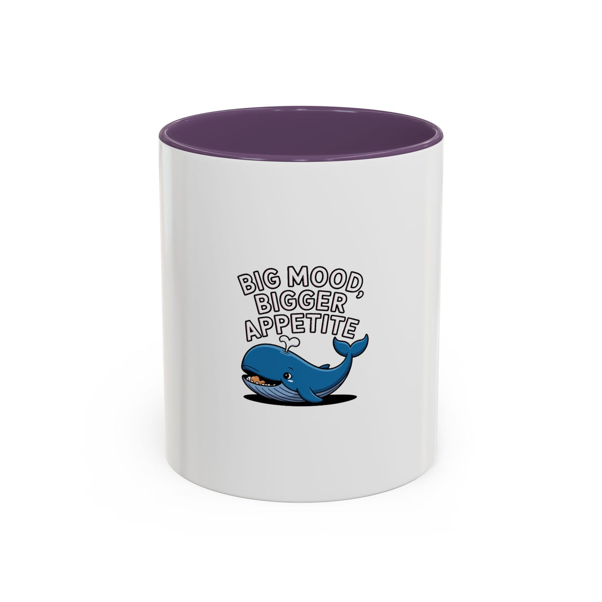 Whale Big Mood Mug, Funny Snack Lover Coffee Mug, Cute Whale Ceramic Mug, Big Appetite Gift, Foodie Coffee Cup