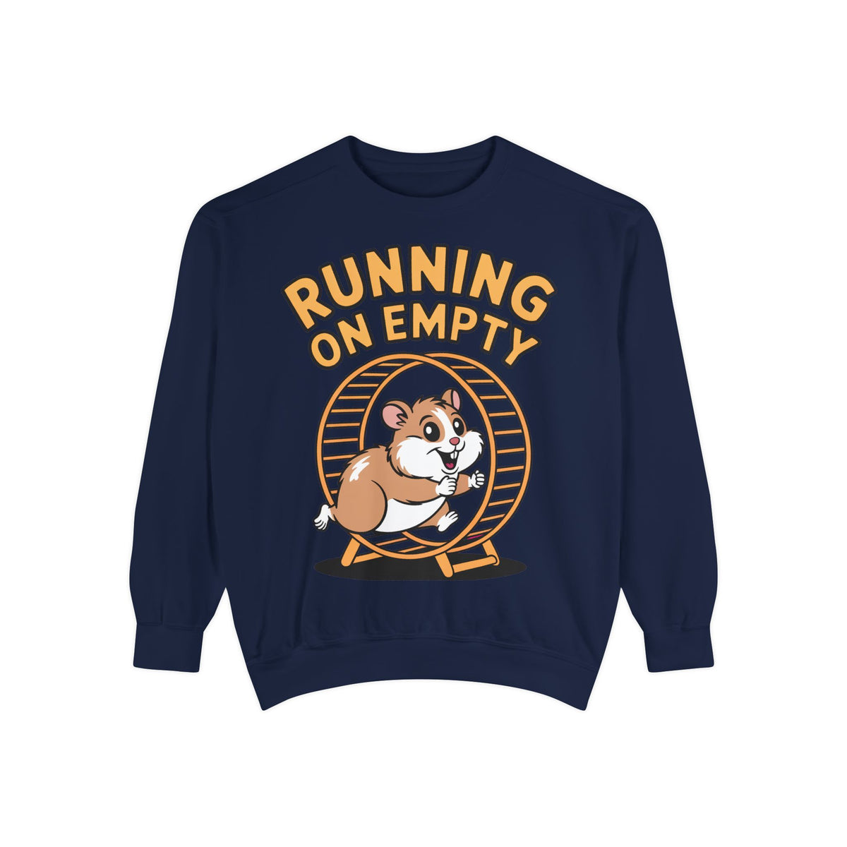 Running On Empty Hamster Sweatshirt, Funny Tired Hamster Crewneck, Cute Exhausted Wheel Shirt, Burnout Gift for Tired Mom Dad