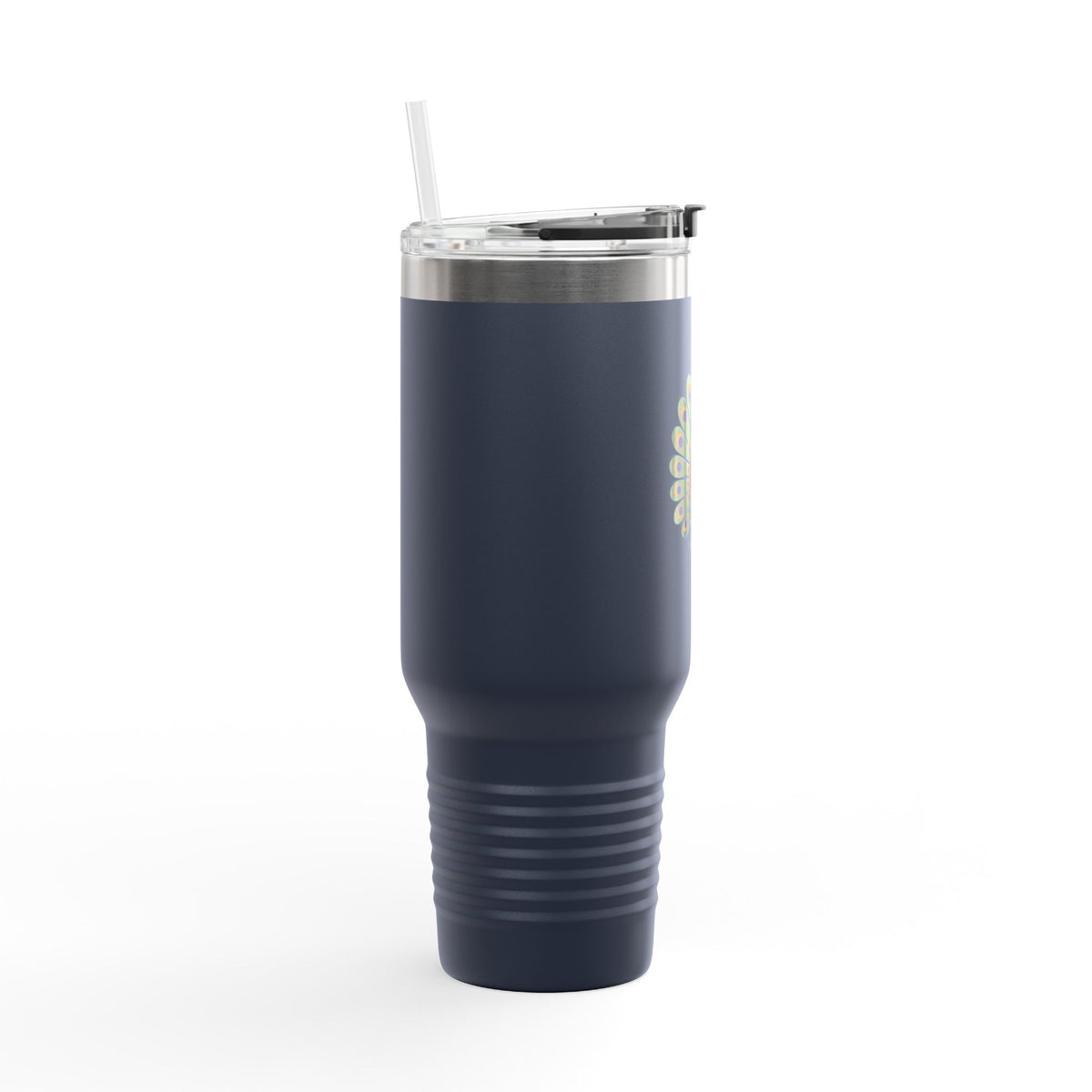 Peacock Travel Mug 40oz, Cute Peacock Feathers Tumbler with Handle, Bird Lover Gift, Insulated Stainless Steel Cup with Straw