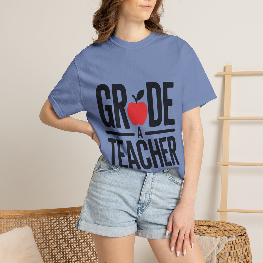 Grade A Teacher Shirt, Funny Apple Teacher T-Shirt, Cute Teacher Appreciation Gift, Back to School Tee for Teacher