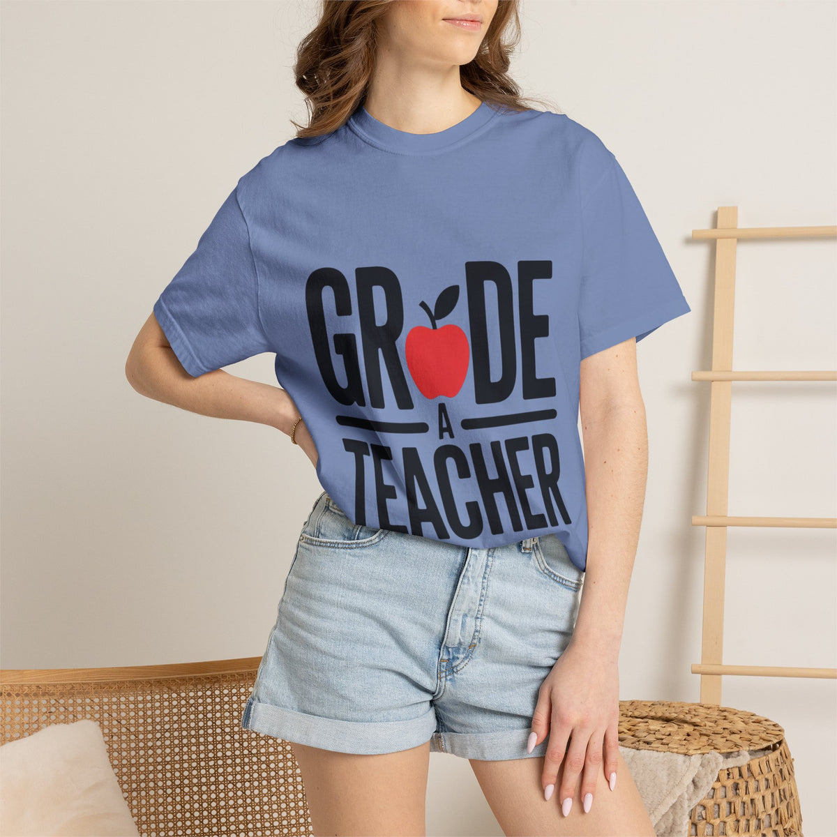 Grade A Teacher Shirt, Funny Apple Teacher T-Shirt, Cute Teacher Appreciation Gift, Back to School Tee for Teacher