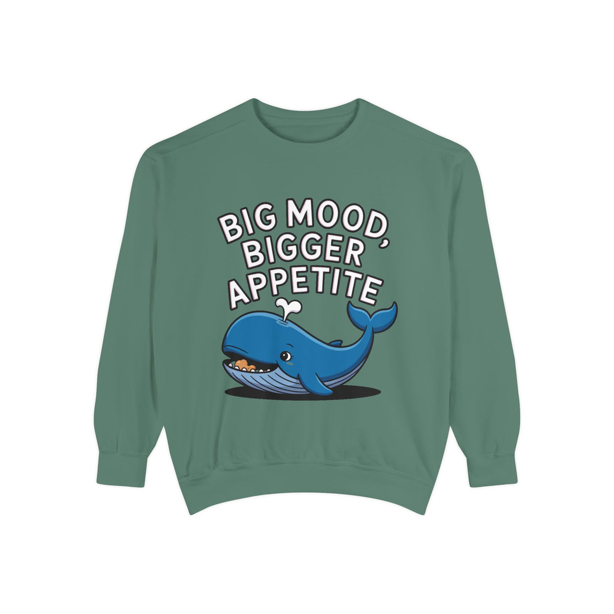 Big Mood Whale Sweatshirt, Funny Whale Snack Crewneck, Cute Cartoon Whale Lover Gift, Big Appetite Sweatshirt