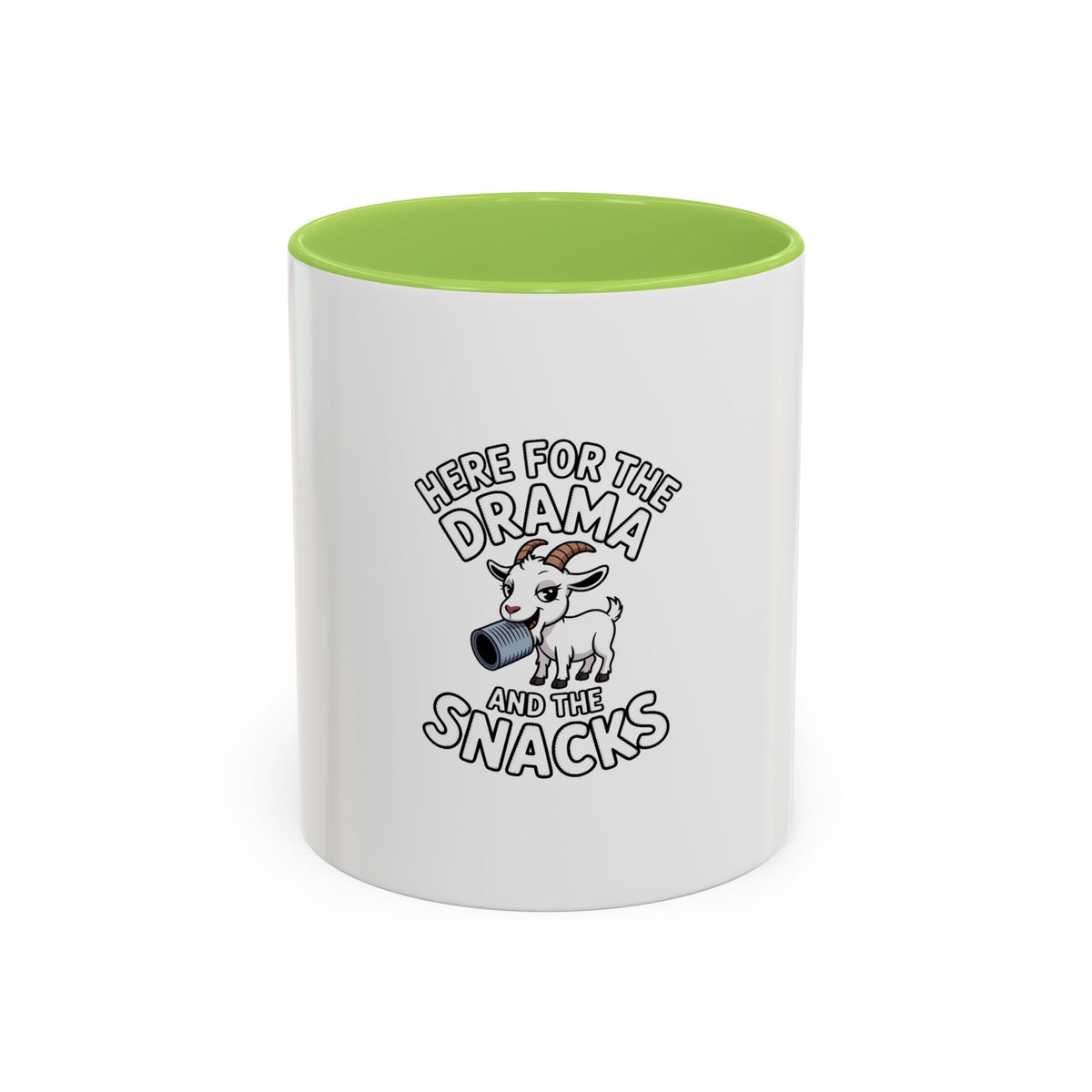 Funny Goat Mug, Here For The Drama And The Snacks Coffee Mug, Cute Goat Lover Gift, Sarcastic Farm Animal Mug, Funny Coffee Cup