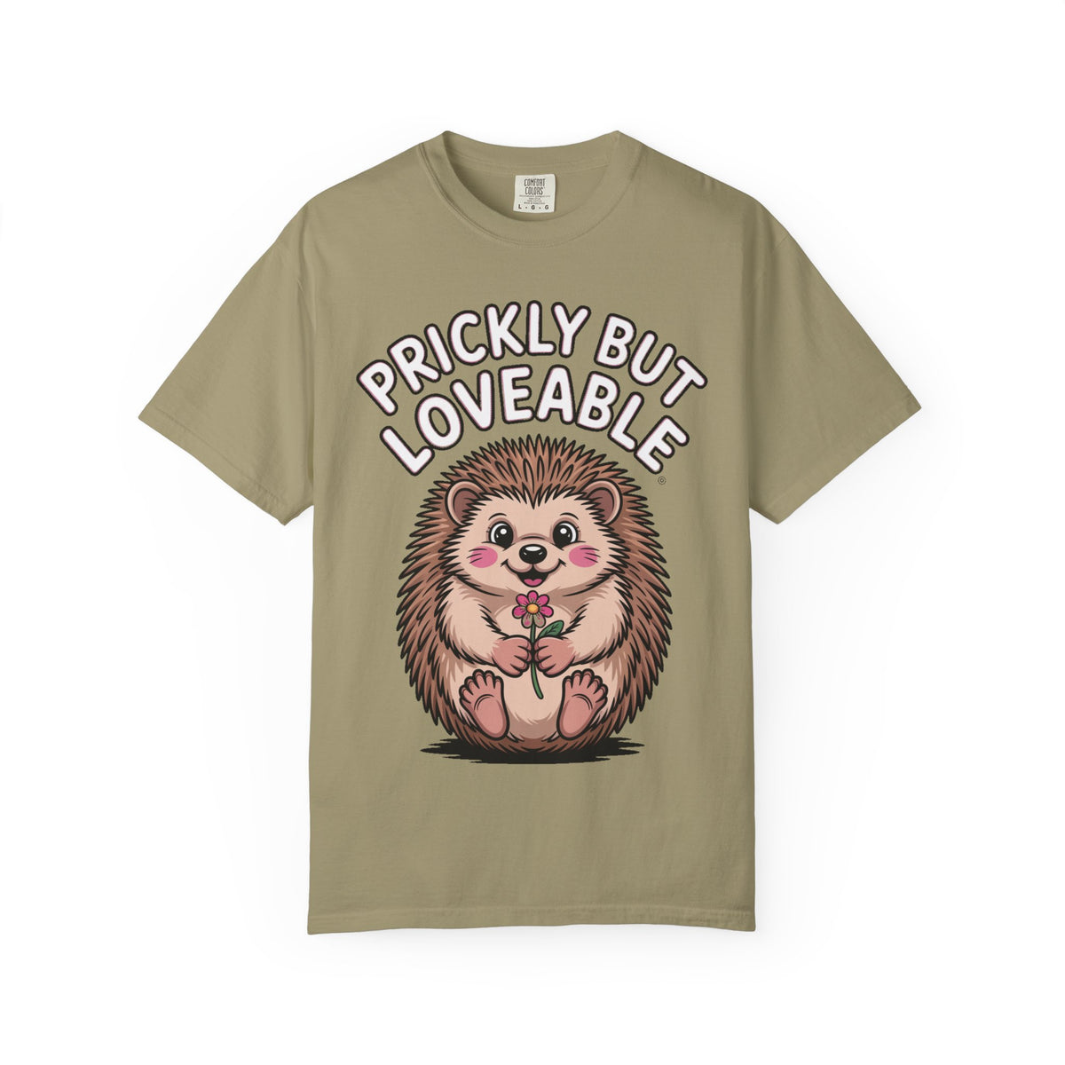 Prickly But Loveable Hedgehog Shirt, Cute Cartoon Hedgehog T-Shirt, Funny Animal Lover Gift, Flower Hedgehog Tee
