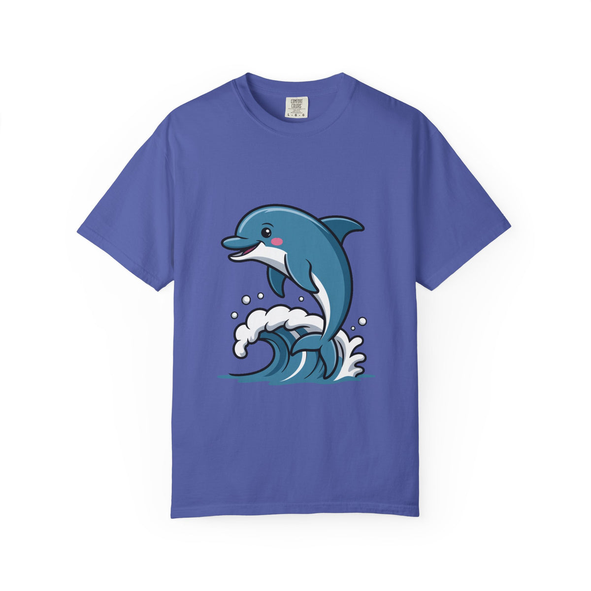 Cute Dolphin T-Shirt, Jumping Wave Dolphin Shirt, Ocean Lover Gift, Garment Dyed Unisex Tee, Beach Vacation Shirt
