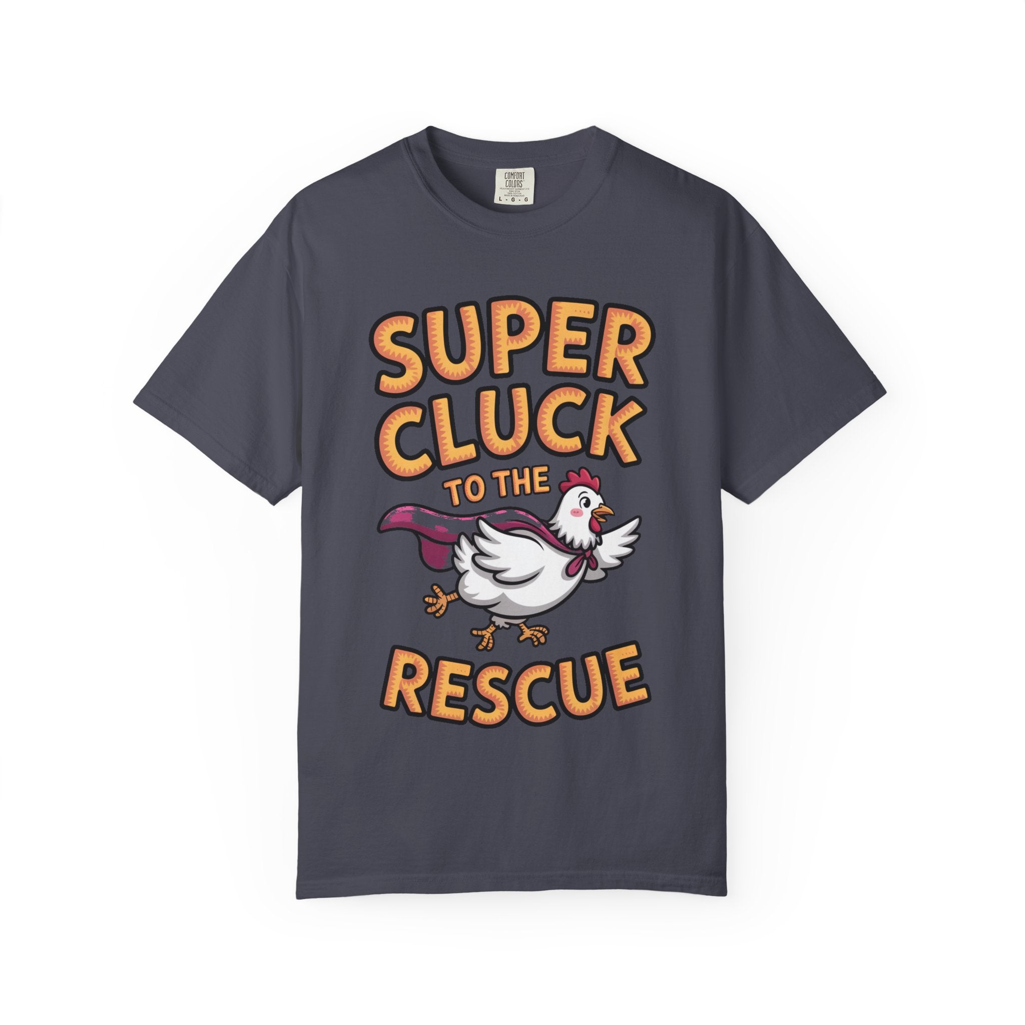 Funny Chicken Superhero Shirt, Super Cluck To The Rescue T-Shirt, Cute Cartoon Chicken Tee, Farm Animal Lover Gift