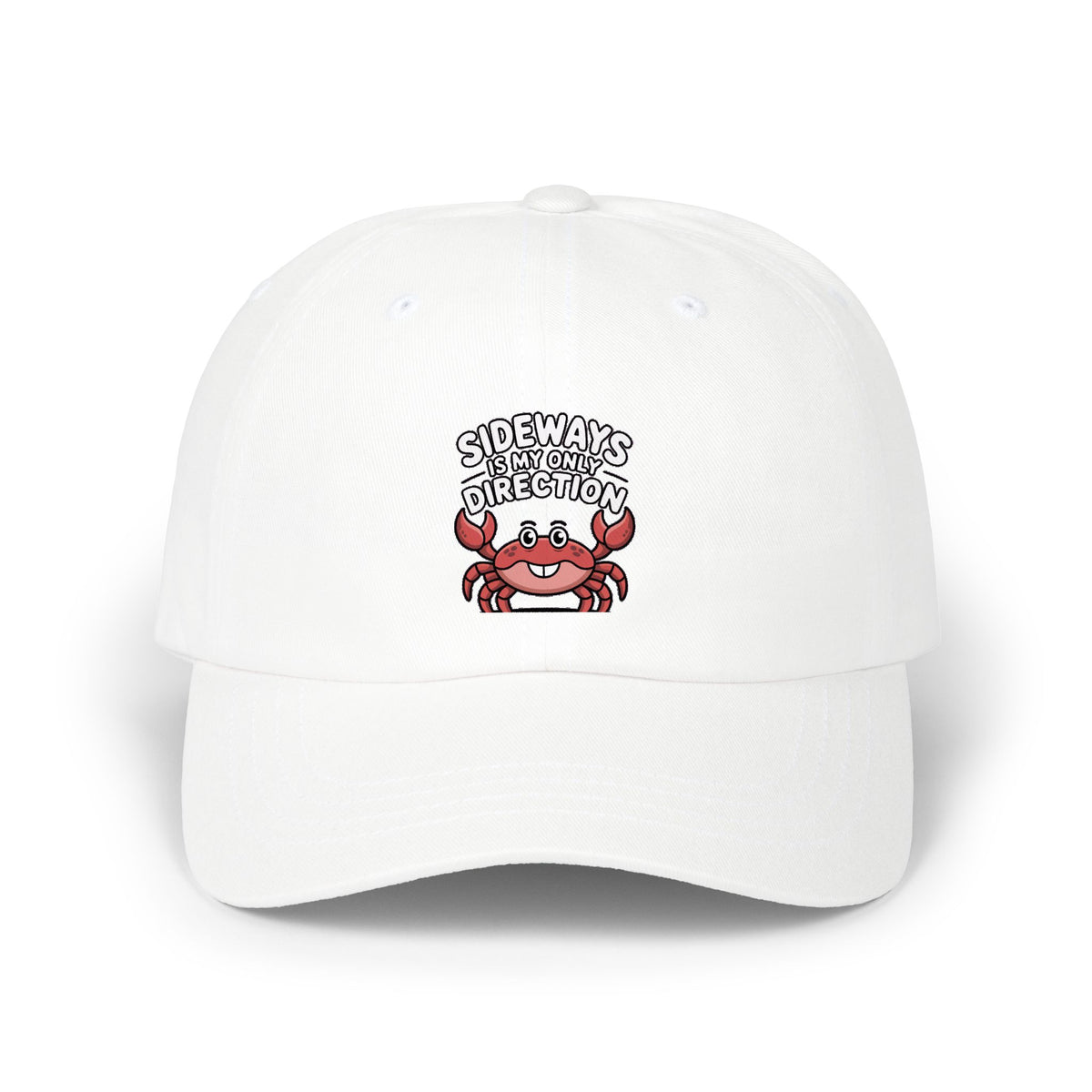 Funny Crab Dad Hat, Sideways Is My Only Direction Cap, Cute Crab Embroidered Hat, Beach Lover Gift, Funny Ocean Animal Cap
