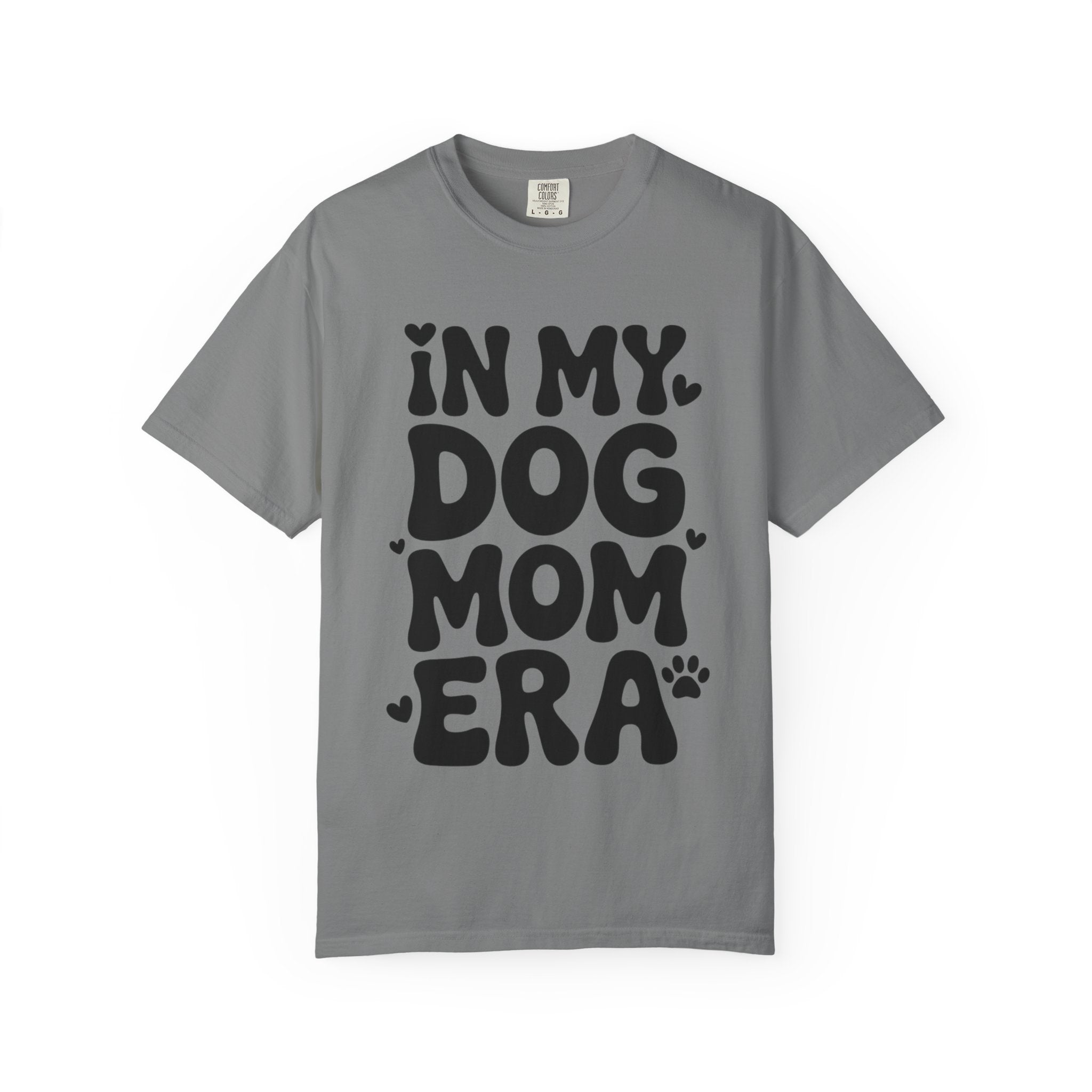 In My Dog Mom Era Shirt, Trendy Dog Mom T-Shirt, Funny Dog Lover Gift, Bold Typography Tee for Women, Cute Paw Print Heart Shirt