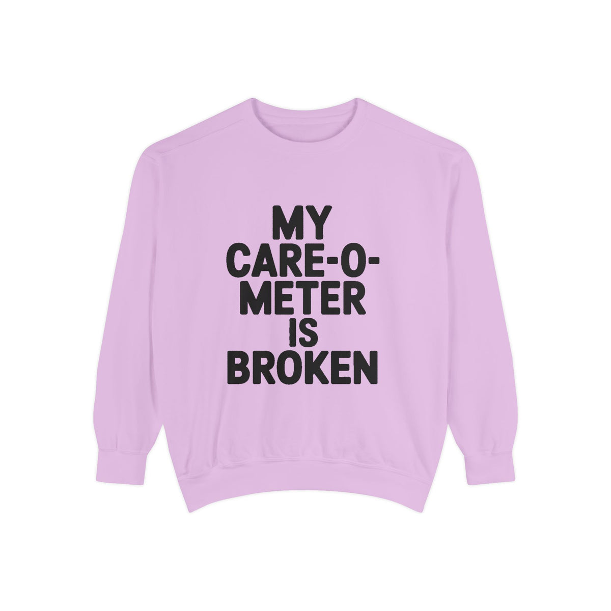 My Care-O-Meter Is Broken Sweatshirt, Funny Sarcastic Crewneck, Embroidered Patch Style Pullover, Snarky Gift for Him or Her