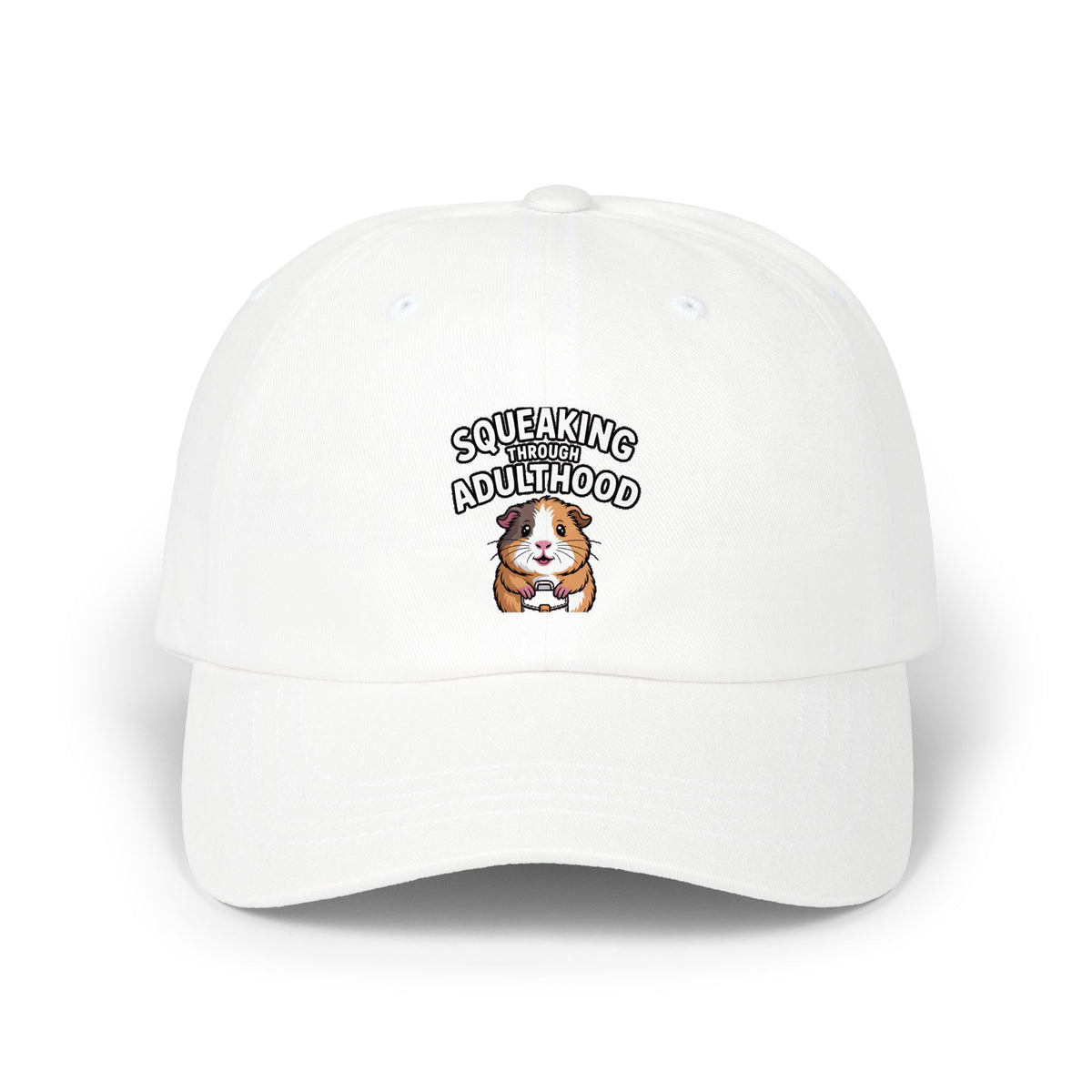 Guinea Pig Dad Cap, Funny 'Squeaking Through Adulthood' Hat, Cute Guinea Pig Embroidered Cap, Adulting Gift for Pet Lovers