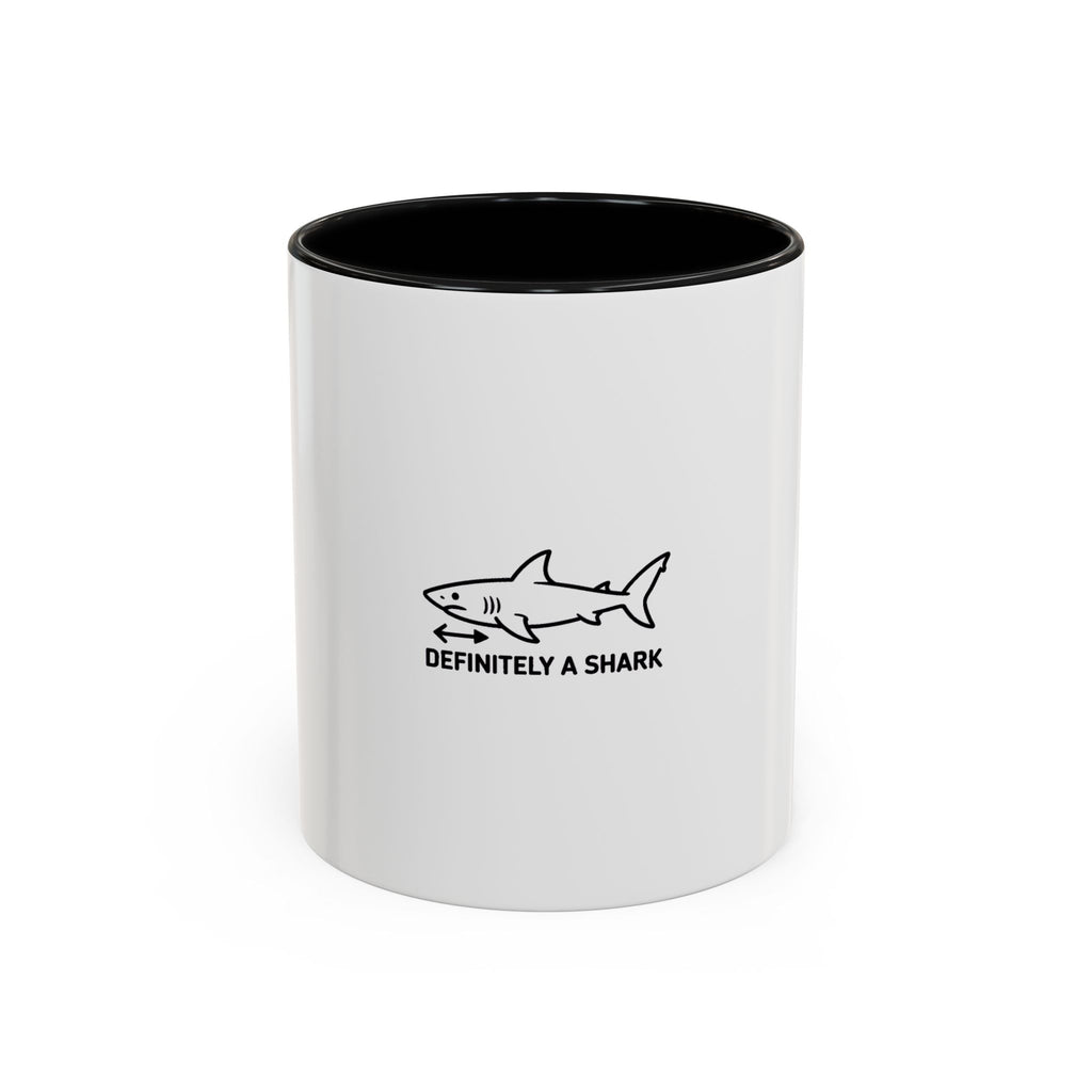 Funny Shark Diagram Mug, Definitely A Shark Meme Coffee Cup, Deadpan Science Diagram Gift, Sarcastic Textbook Mug