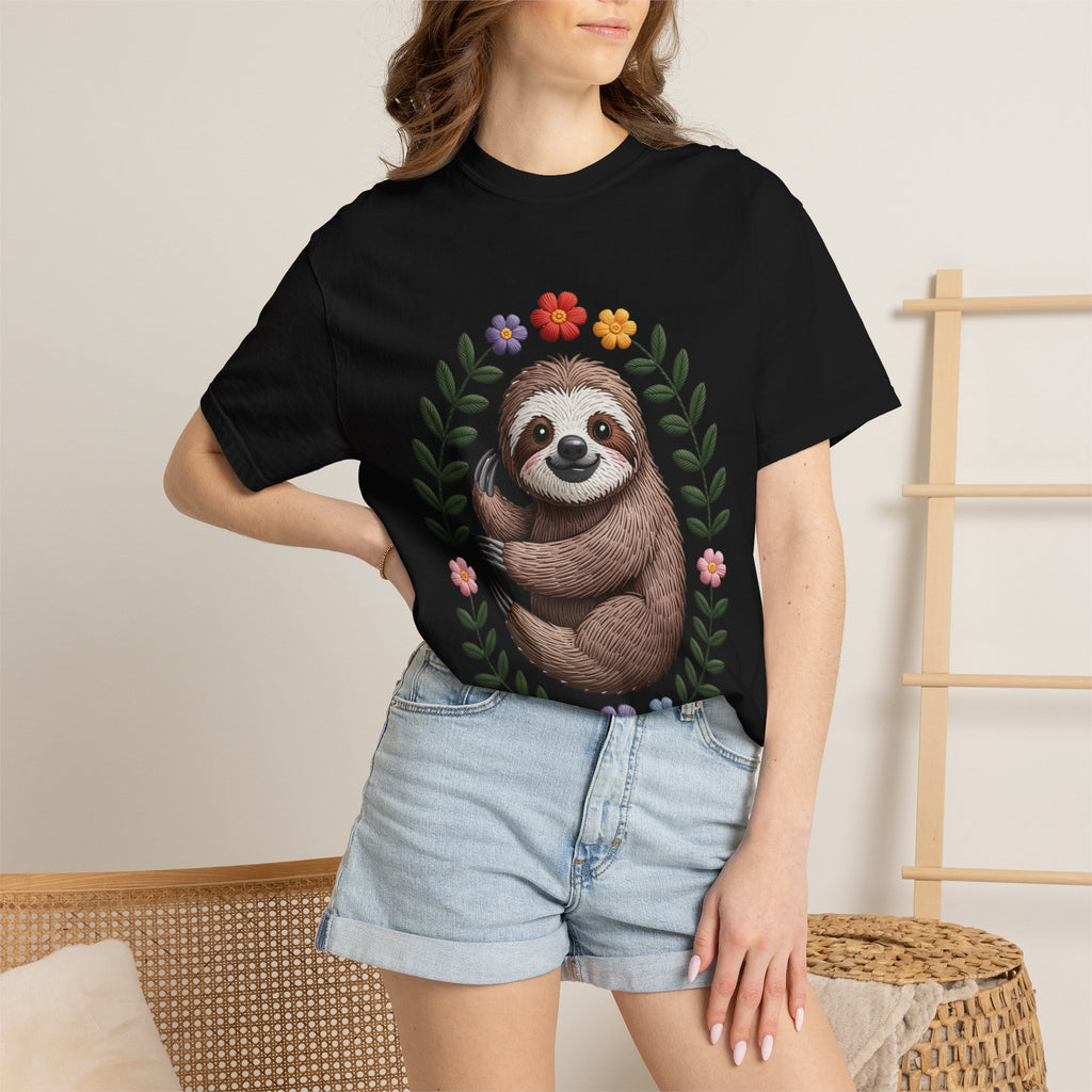 Floral Sloth T-Shirt