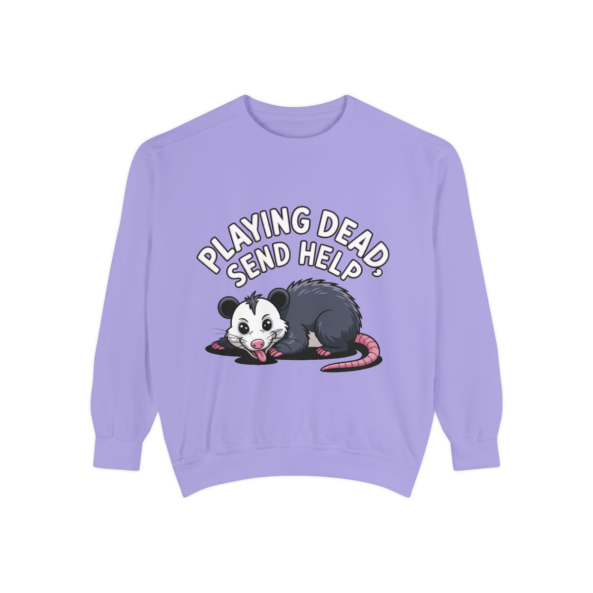 Funny Opossum Sweatshirt, Playing Dead Send Help Crewneck, Cute Possum Lover Gift, Funny Animal Sweatshirt for Introverts