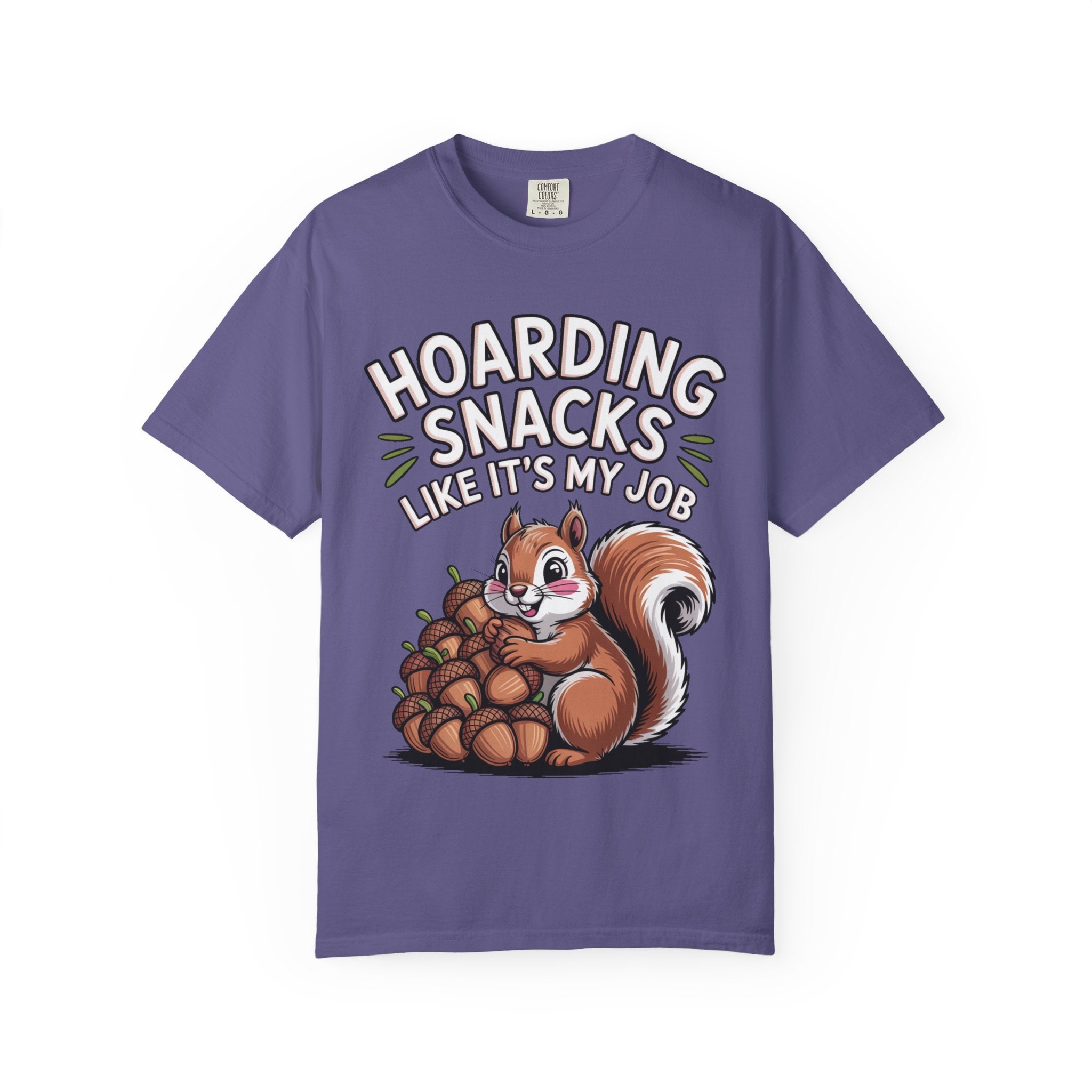 Funny Squirrel Shirt, Hoarding Snacks Like It's My Job T-Shirt, Cute Acorn Squirrel Gift, Snack Lover Tee