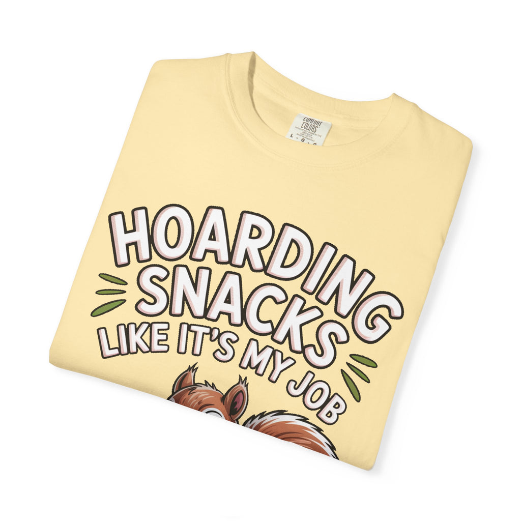 Funny Squirrel Shirt, Hoarding Snacks Like It's My Job T-Shirt, Cute Acorn Squirrel Gift, Snack Lover Tee