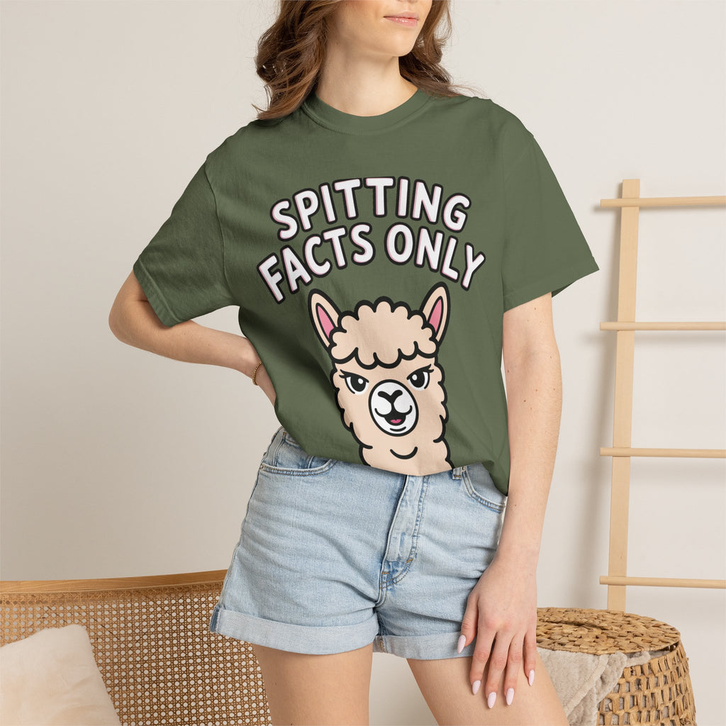 Funny Alpaca Shirt, Spitting Facts Only T-Shirt, Sassy Alpaca Tee, Cute Alpaca Lover Gift, Funny Animal Graphic Shirt