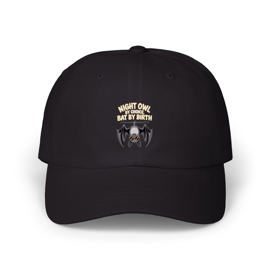Night Owl By Choice Bat Dad Hat, Funny Bat Embroidered Cap, Cute Bat Lover Gift, Halloween Dad Cap, Sunglasses Bat Baseball Hat