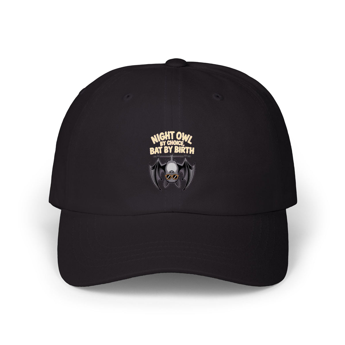 Night Owl By Choice Bat Dad Hat, Funny Bat Embroidered Cap, Cute Bat Lover Gift, Halloween Dad Cap, Sunglasses Bat Baseball Hat