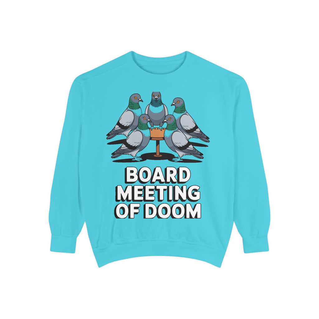Funny Pigeon Sweatshirt, Board Meeting Of Doom Crewneck, Office Humor Bird Gift, Funny Coworker Sweater