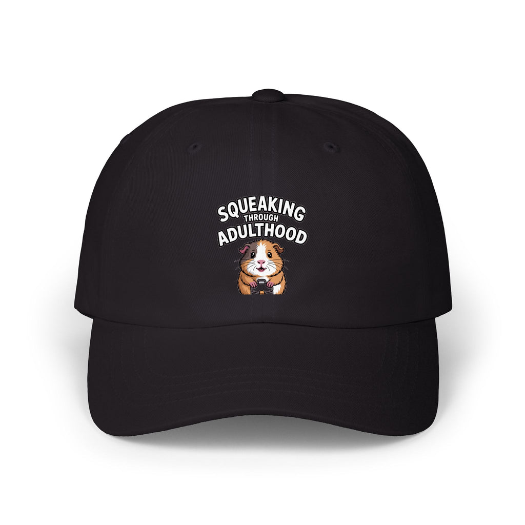 Guinea Pig Dad Cap, Funny 'Squeaking Through Adulthood' Hat, Cute Guinea Pig Embroidered Cap, Adulting Gift for Pet Lovers