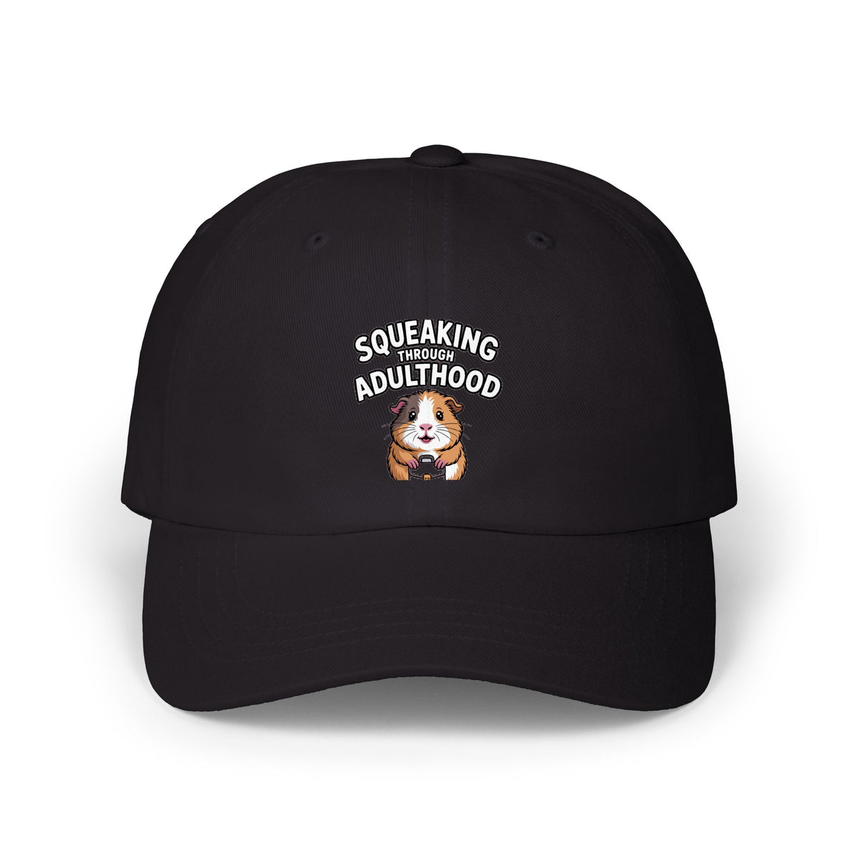 Guinea Pig Dad Cap, Funny 'Squeaking Through Adulthood' Hat, Cute Guinea Pig Embroidered Cap, Adulting Gift for Pet Lovers