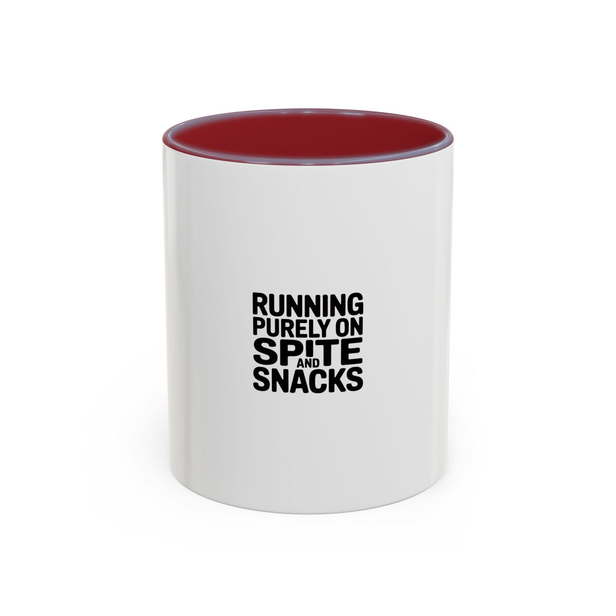 Running On Spite And Snacks Mug, Funny Sarcastic Coffee Mug, Bold Typography Mug, Snarky Gift for Coworker or Friend