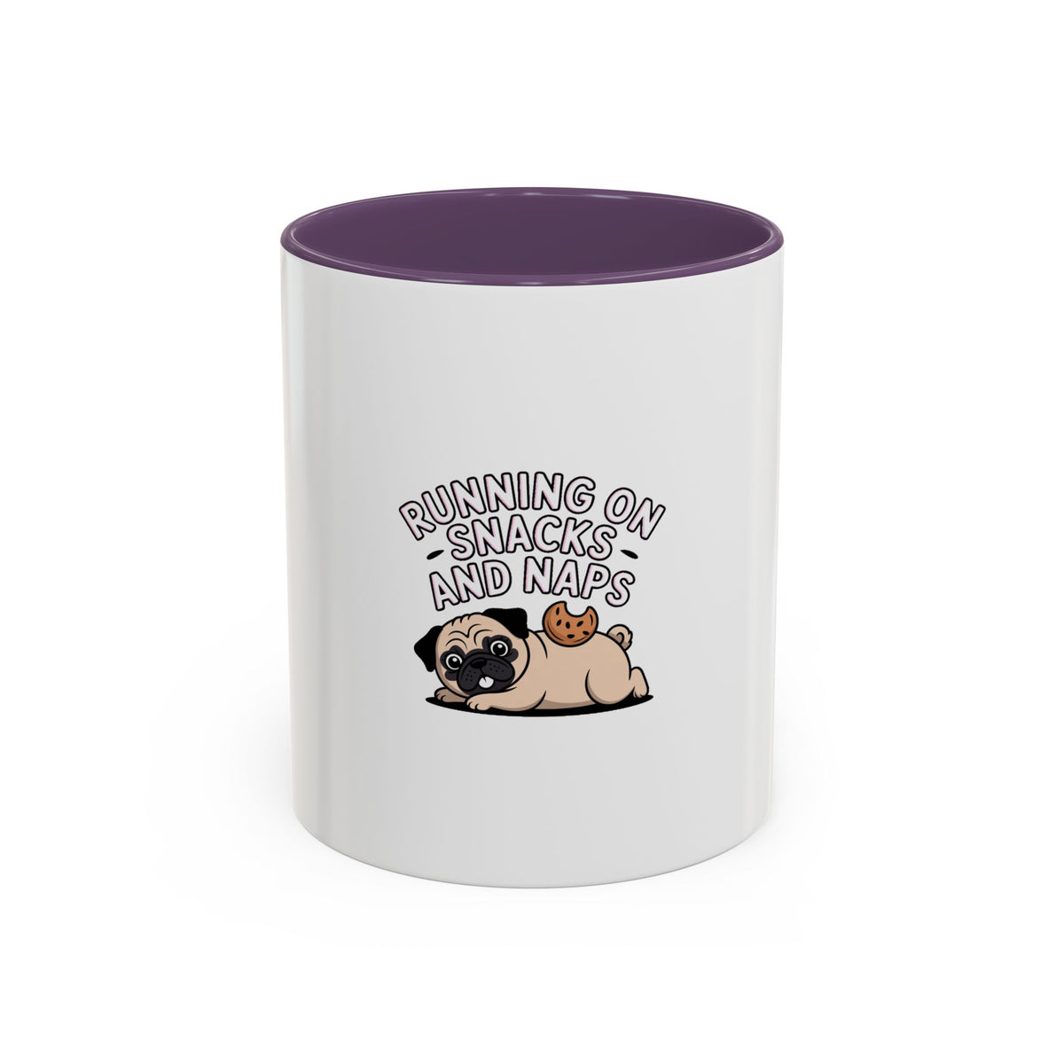 Funny Pug Mug, Running On Snacks And Naps Mug, Cute Pug Lover Gift, Lazy Dog Coffee Mug, Pug Owner Birthday Gift