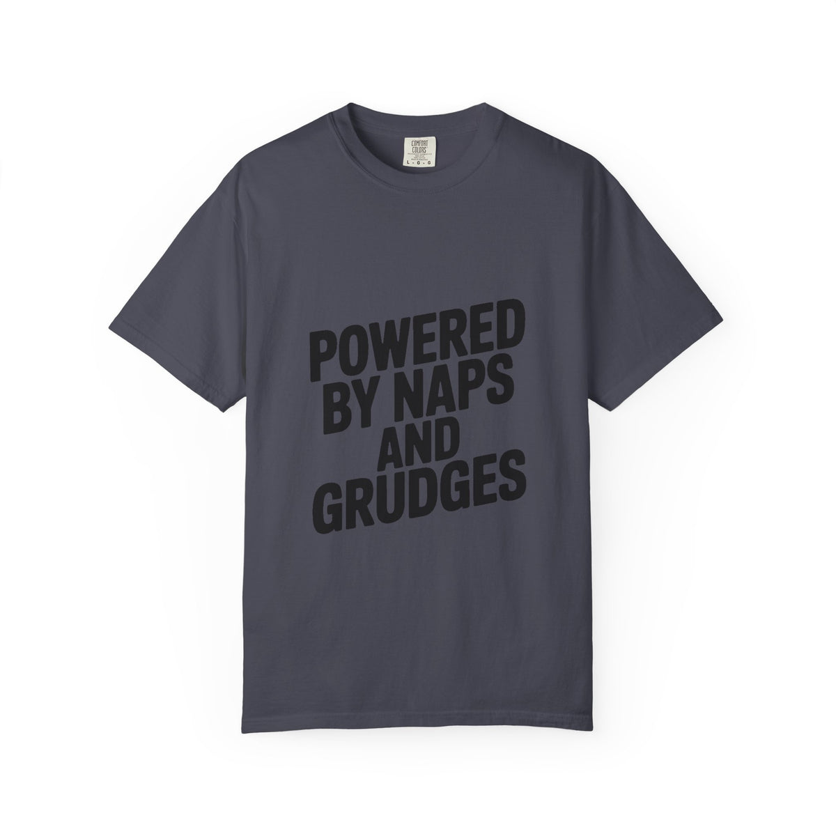 Powered By Naps And Grudges Shirt, Funny Sarcastic T-Shirt, Bold Typography Tee, Introvert Humor Gift