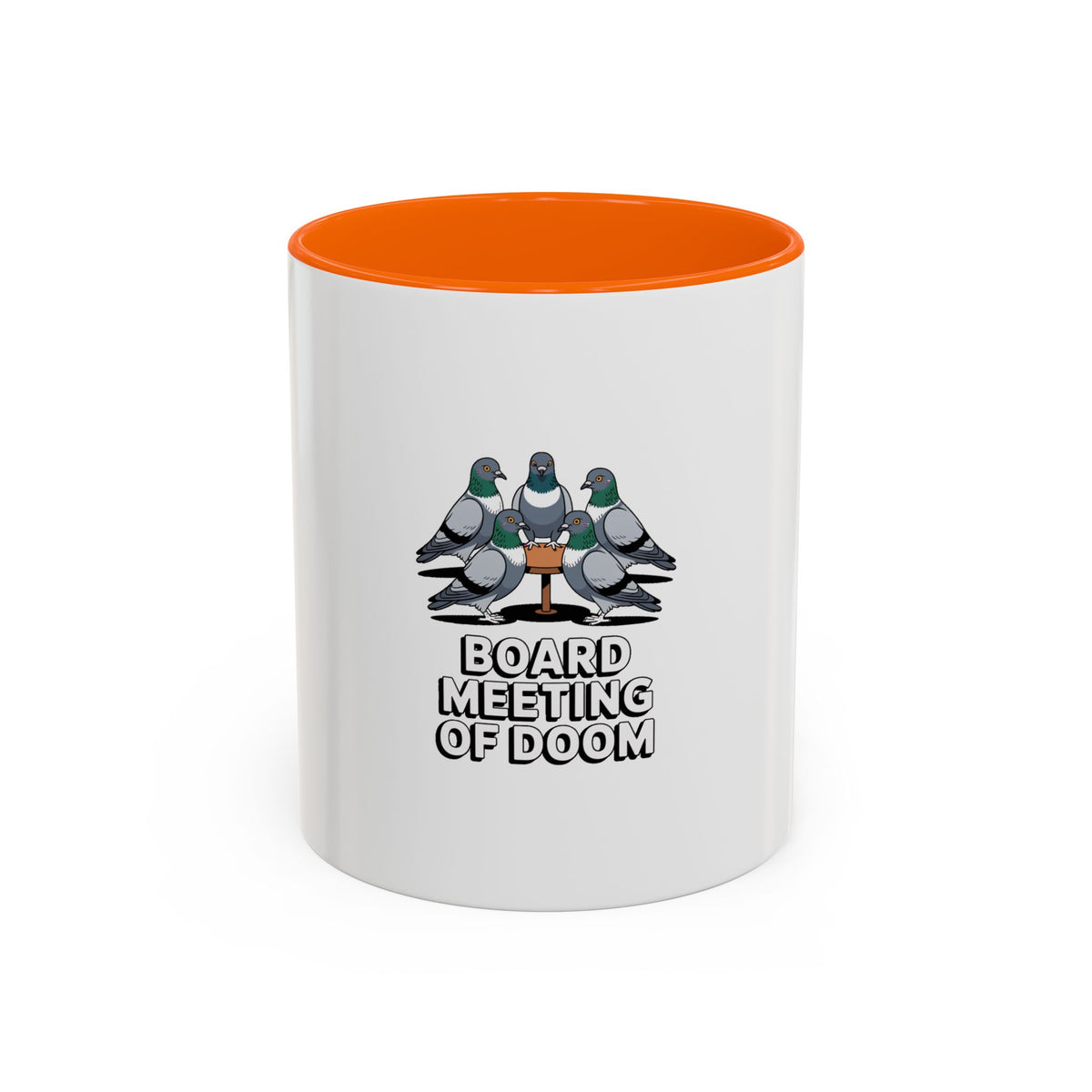 Funny Pigeon Mug, Board Meeting Of Doom Coffee Mug, Office Humor Bird Gift, Sarcastic Coworker Mug, Cute Cartoon Pigeon Cup