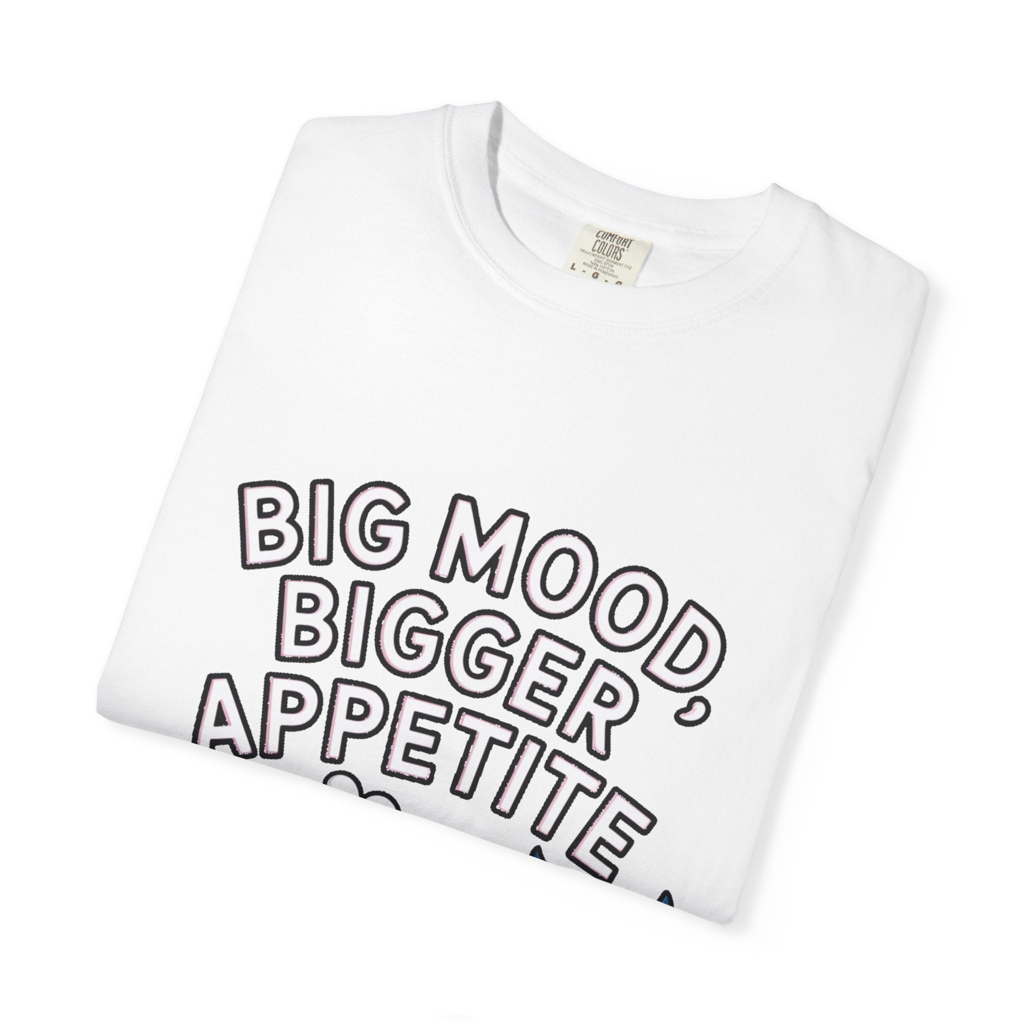 Funny Whale Shirt, Big Mood Bigger Appetite T-Shirt, Cute Snack Lover Tee, Foodie Gift for Whale Lovers