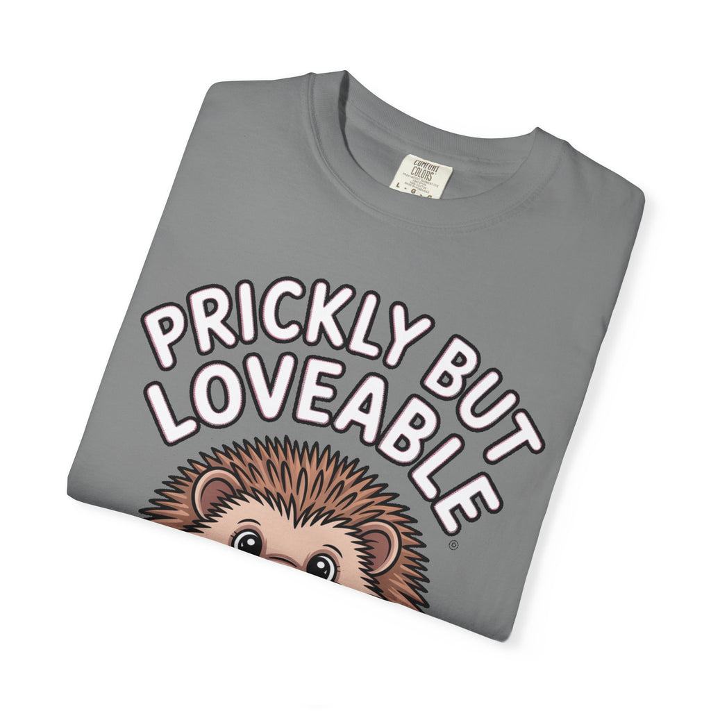 Prickly But Loveable Hedgehog Shirt, Cute Cartoon Hedgehog T-Shirt, Funny Animal Lover Gift, Flower Hedgehog Tee