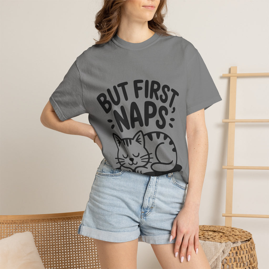 But First Naps Cat Shirt, Funny Sleepy Cat T-Shirt, Cute Napping Kitten Tee, Cat Lover Gift, Nap Lover Shirt