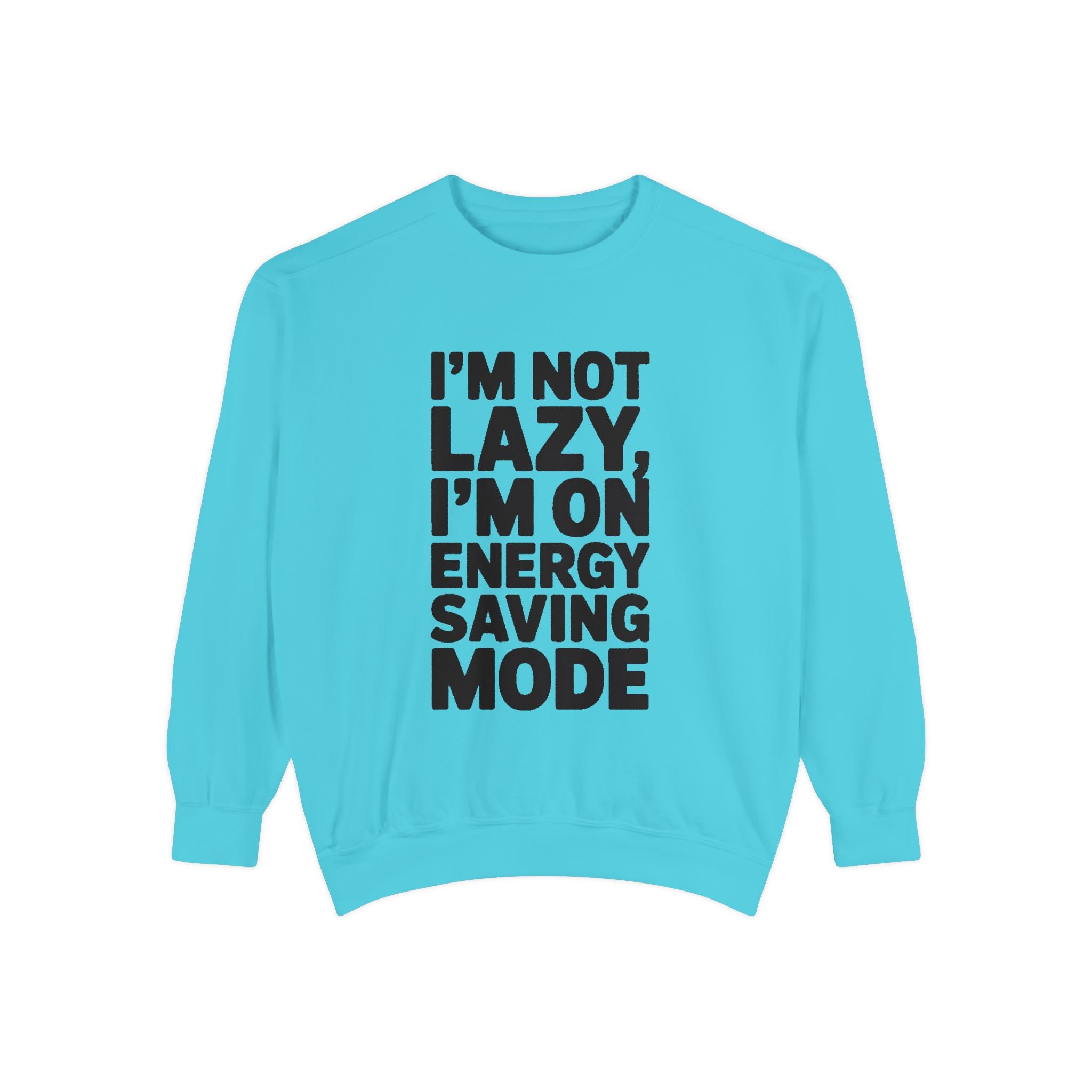 I'm Not Lazy I'm On Energy Saving Mode Sweatshirt, Funny Embroidered Crewneck, Sarcastic Quote Sweatshirt, Lazy Day Gift