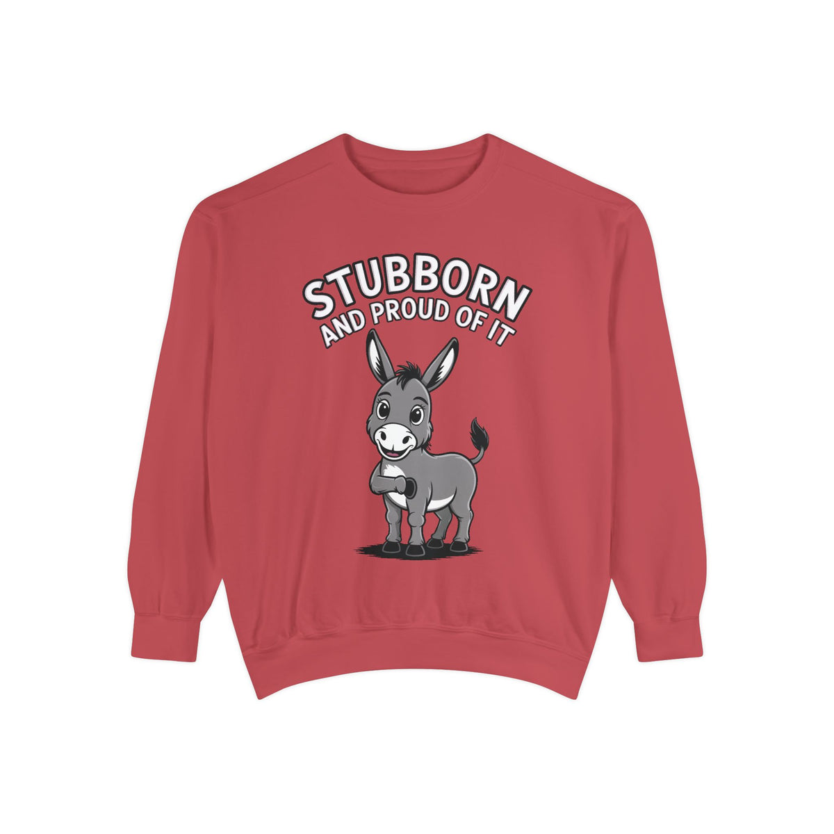 Stubborn Donkey Sweatshirt, Funny Donkey Crewneck, Stubborn And Proud Of It Shirt, Cute Farm Animal Gift, Embroidered Style Sweater