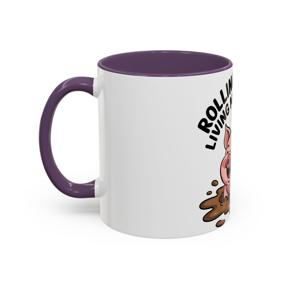 Living My Best Life Pig Mug, Funny Pig Coffee Mug, Rolling In Mud Cute Pig Gift, Farm Animal Lover Mug, Cute Pig Lover Present