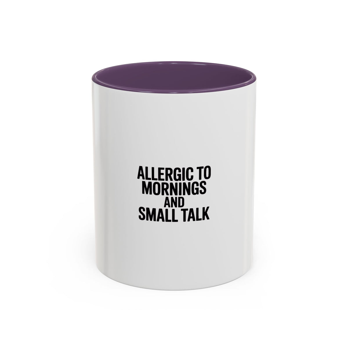 Allergic To Mornings And Small Talk Mug, Funny Sarcastic Coffee Mug, Introvert Gift, Bold Typography Coffee Cup, Anti-Morning Person Gift