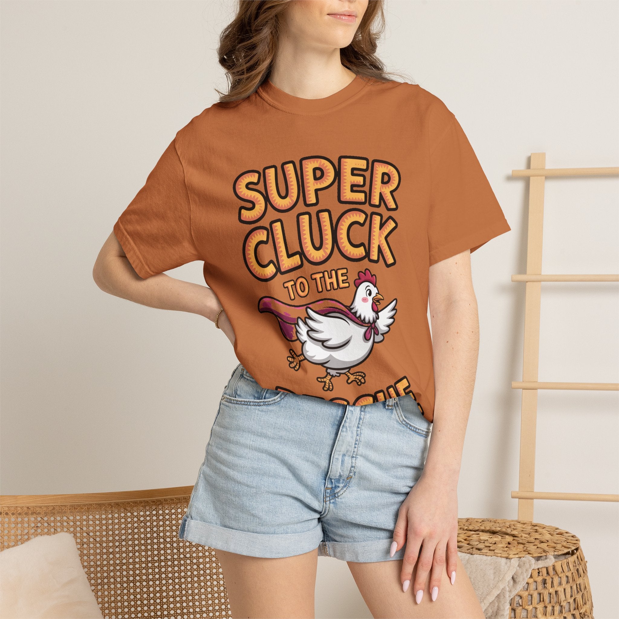 Funny Chicken Superhero Shirt, Super Cluck To The Rescue T-Shirt, Cute Cartoon Chicken Tee, Farm Animal Lover Gift