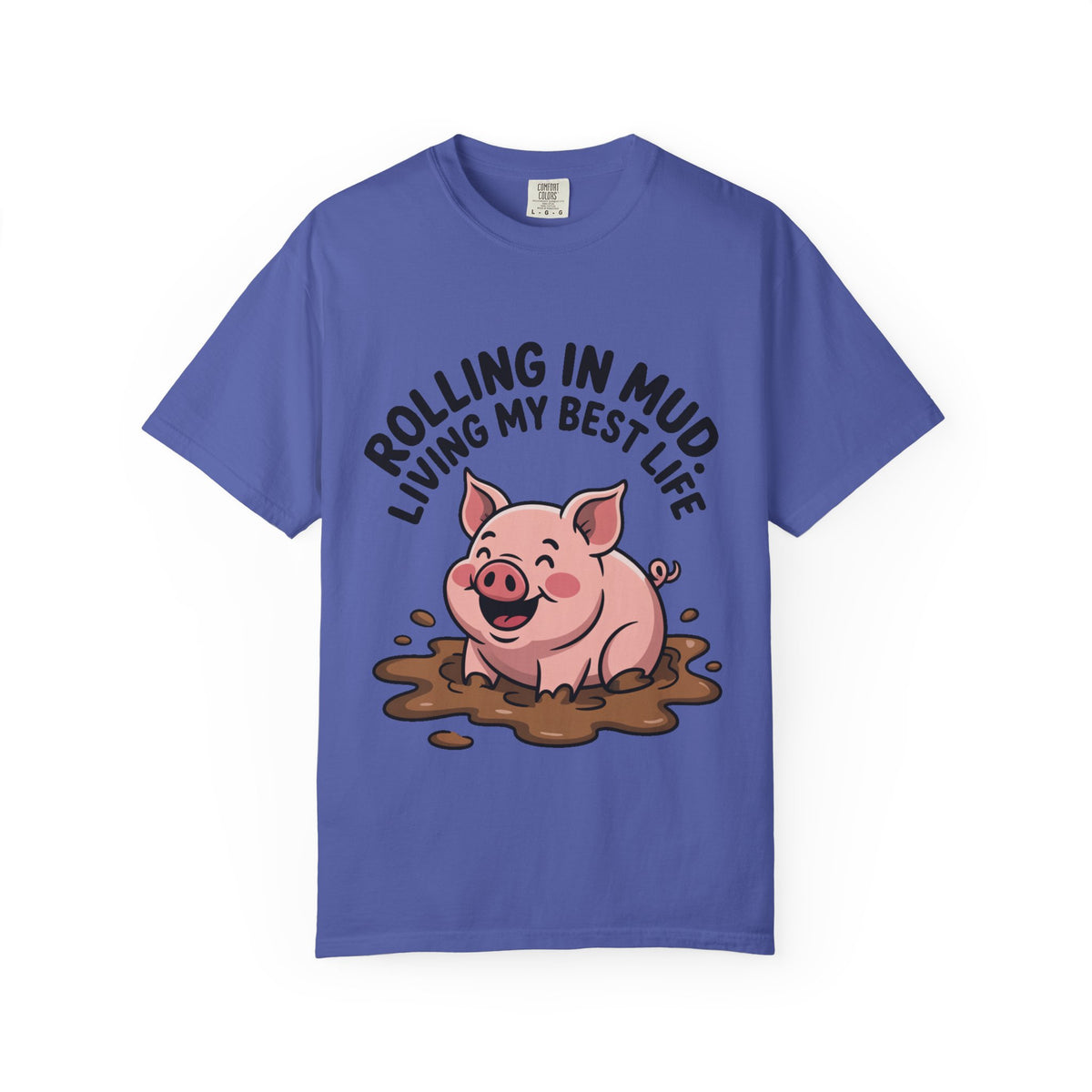 Living My Best Life Pig Shirt, Funny Pig Lover T-Shirt, Rolling In Mud Farm Animal Tee, Cute Pig Graphic Gift