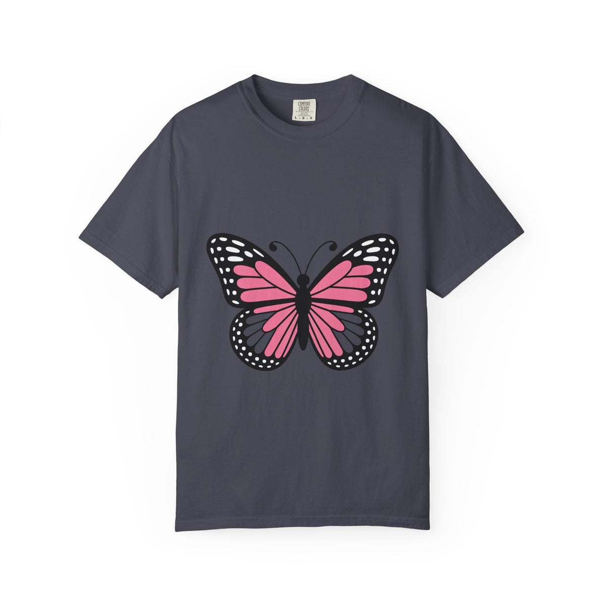 Butterfly T-Shirt, Cute Detailed Butterfly Graphic Tee, Nature Lover Gift, Embroidery-Style Butterfly Shirt, Garment-Dyed Unisex Tee