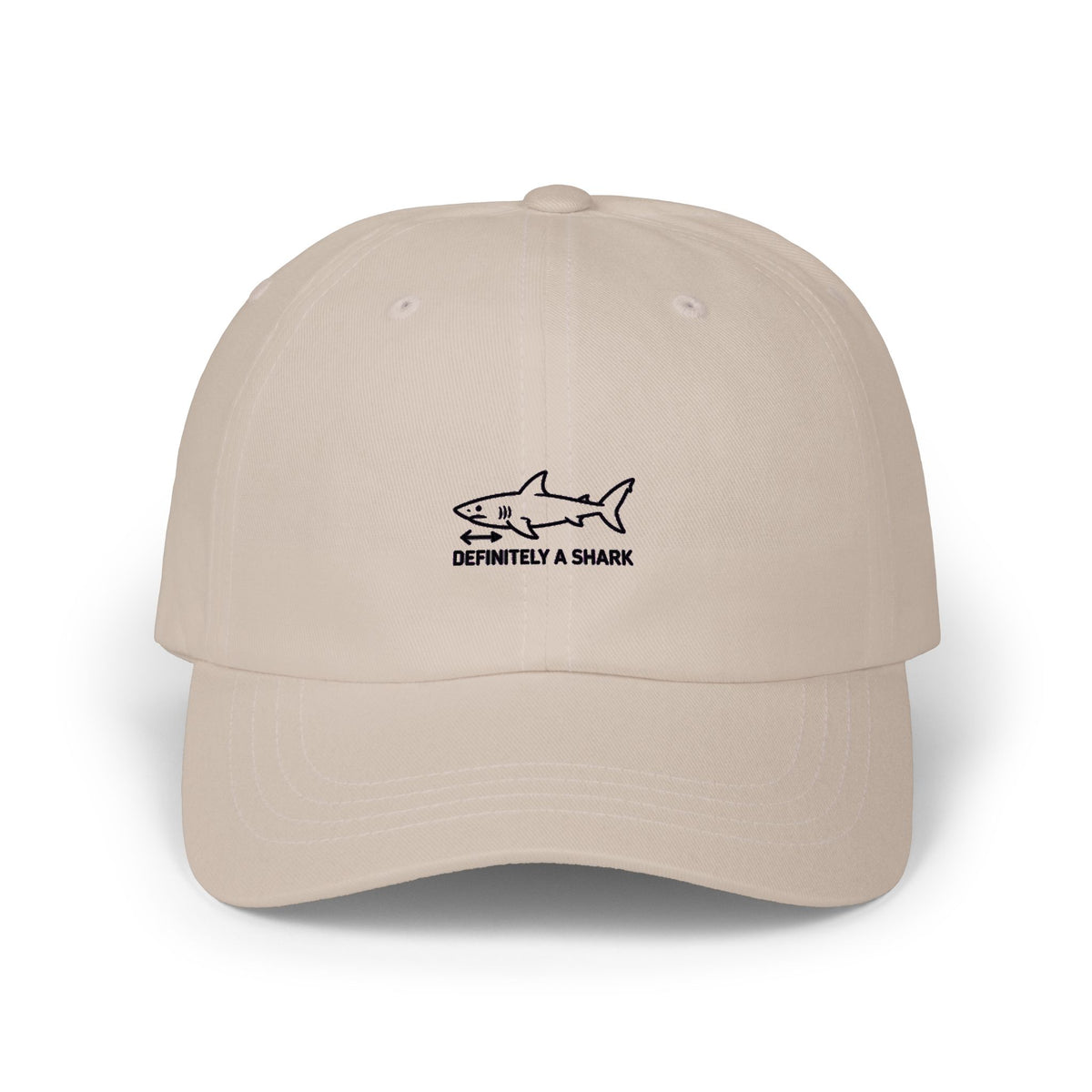 Definitely A Shark Diagram Dad Hat, Funny Deadpan Meme Cap, Sarcastic Shark Lover Gift, Embroidered Unstructured Baseball Cap