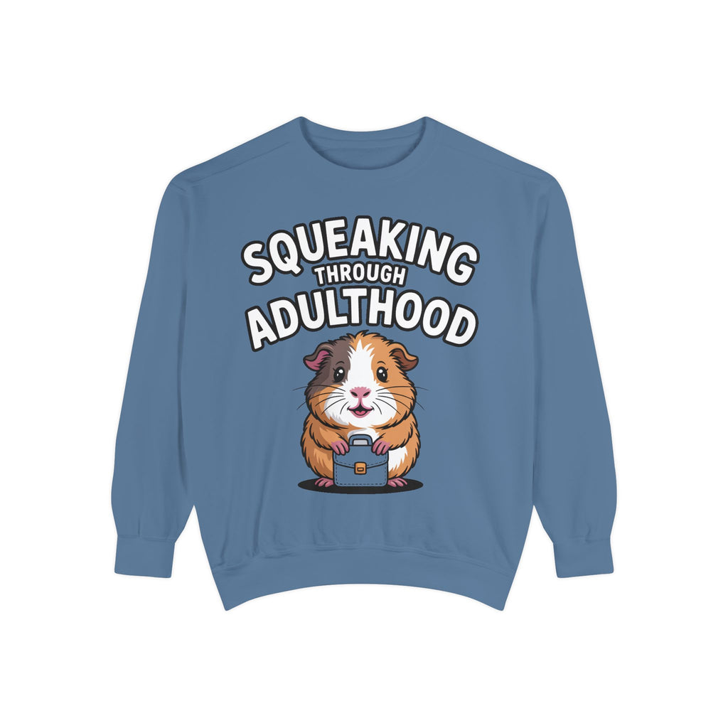 Guinea Pig Squeaking Through Adulthood Sweatshirt, Funny Guinea Pig Crewneck, Cute Adulting Sweatshirt, Guinea Pig Lover Gift