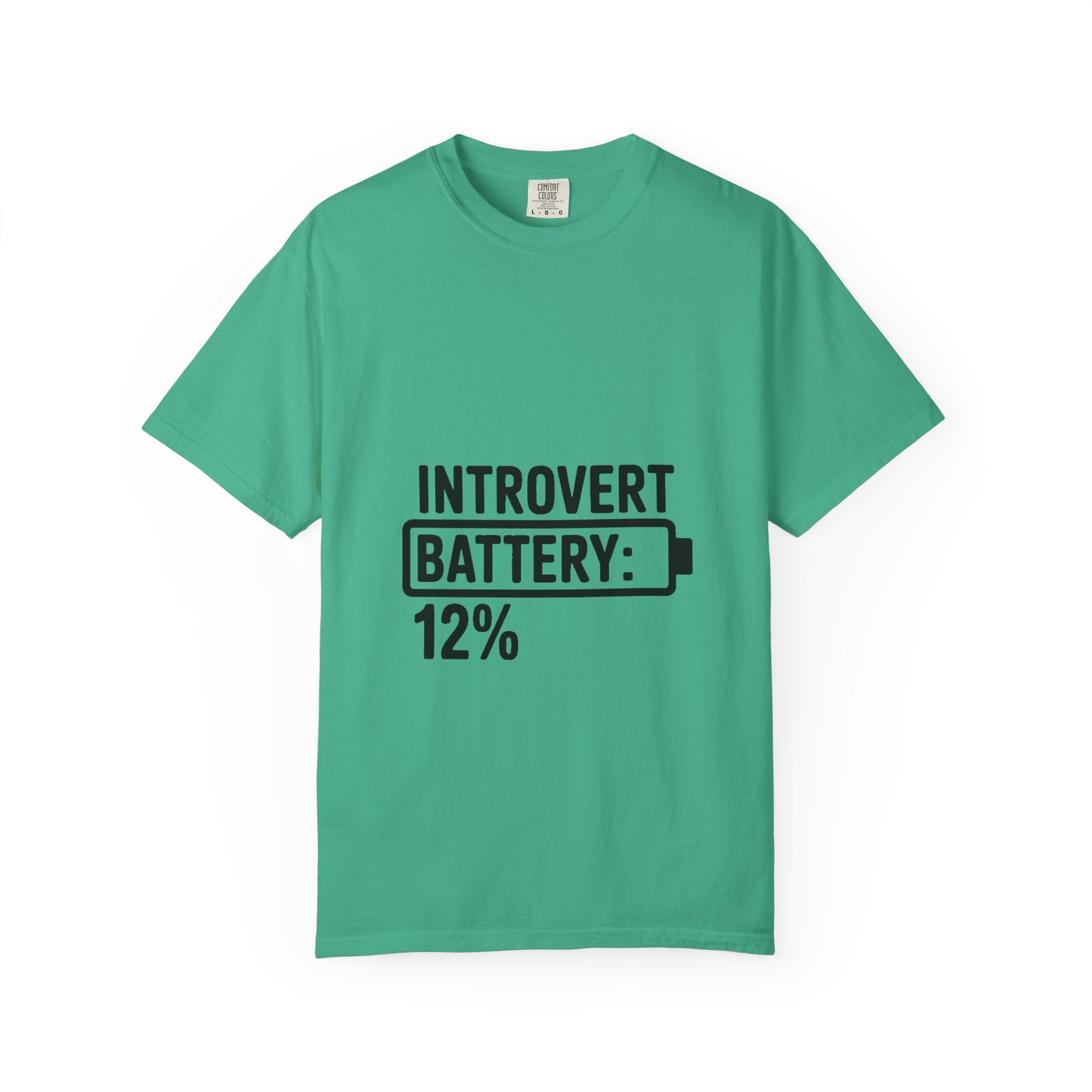 Introvert Battery Low Shirt, Funny Introvert Battery 12% Tee, Social Anxiety Humor T-Shirt, Sarcastic Gift for Introverts