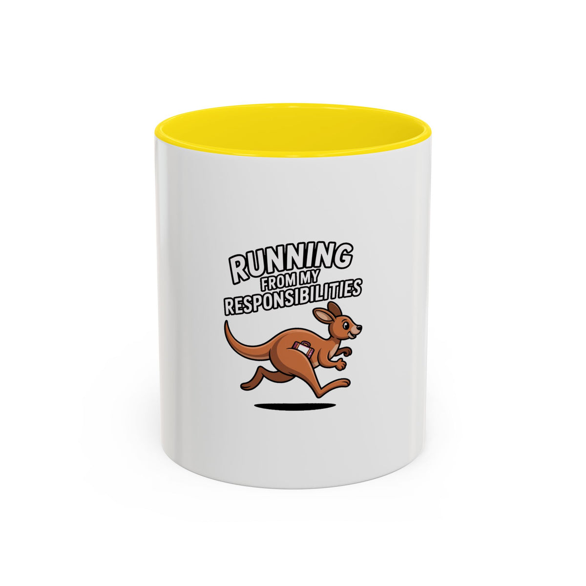 Running From My Responsibilities Mug, Funny Kangaroo Coffee Mug, Cute Cartoon Animal Gift, Sarcastic Adulting Mug for Procrastinators