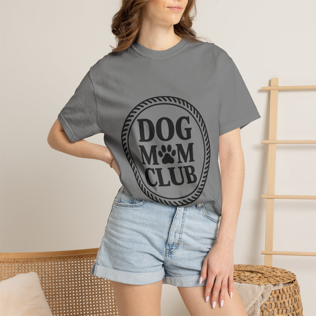 Dog Mom Club Badge Shirt, Vintage Stamp Dog Lover T-Shirt, Funny Dog Mom Gift, Minimalist Paw Print Tee