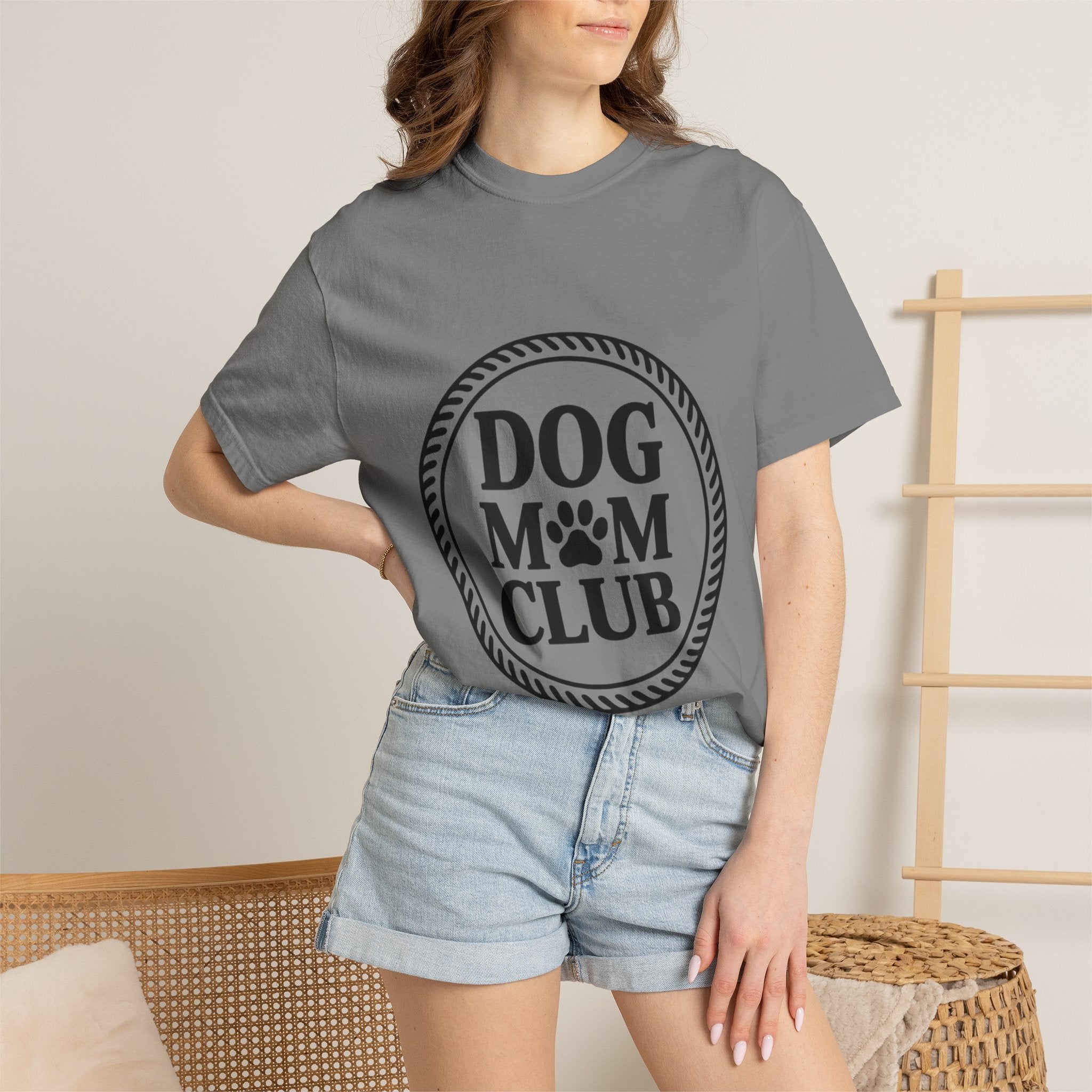 Dog Mom Club Badge Shirt, Vintage Stamp Dog Lover T-Shirt, Funny Dog Mom Gift, Minimalist Paw Print Tee