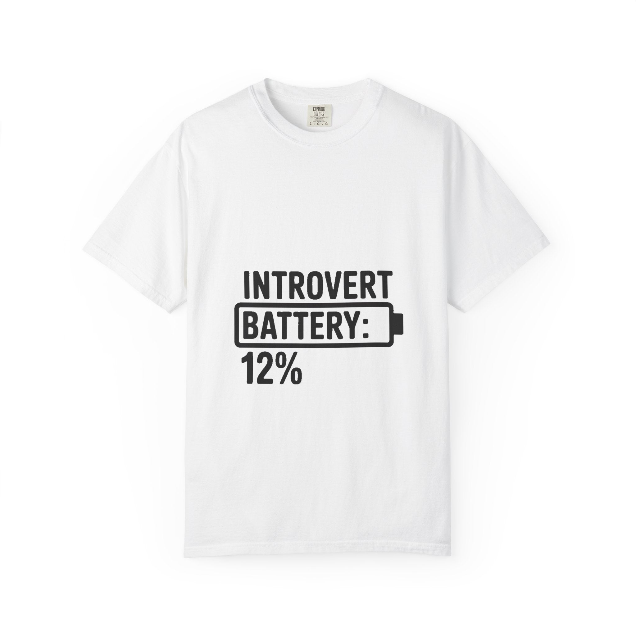 Introvert Battery Low Shirt, Funny Introvert Battery 12% Tee, Social Anxiety Humor T-Shirt, Sarcastic Gift for Introverts