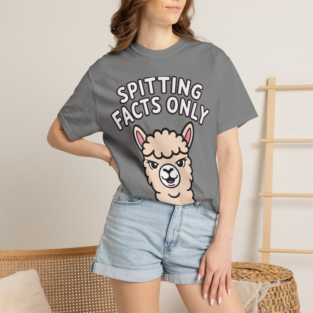 Funny Alpaca Shirt, Spitting Facts Only T-Shirt, Sassy Alpaca Tee, Cute Alpaca Lover Gift, Funny Animal Graphic Shirt